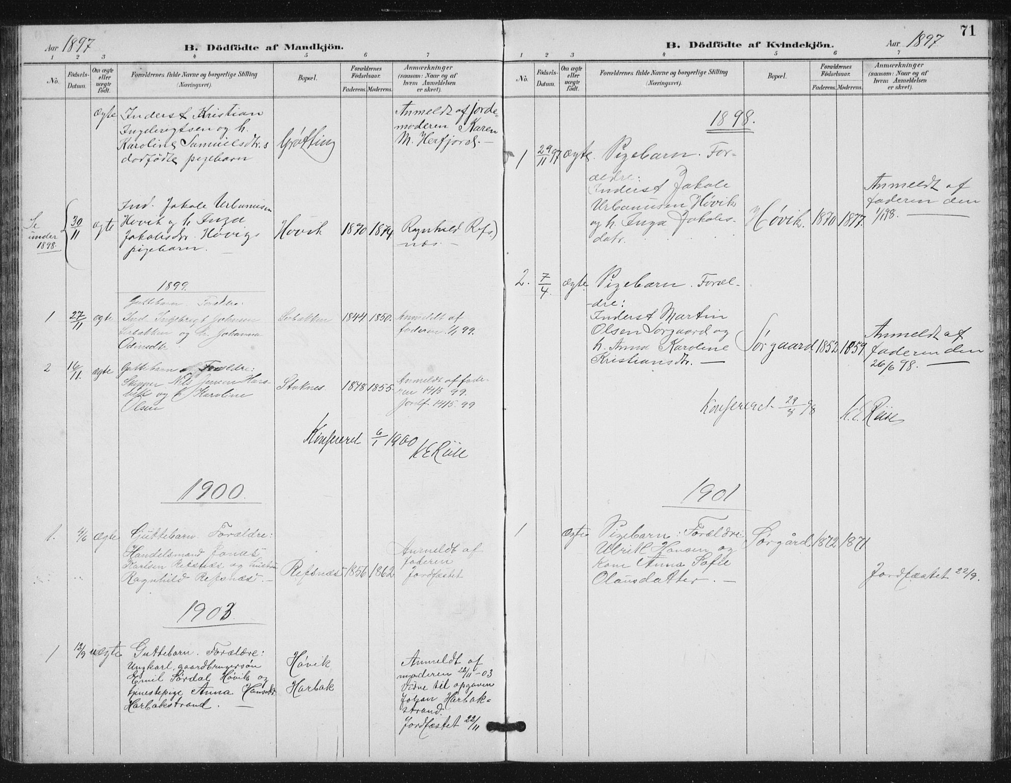 Ministerialprotokoller, klokkerbøker og fødselsregistre - Sør-Trøndelag, SAT/A-1456/656/L0698: Parish register (copy) no. 656C04, 1890-1904, p. 71