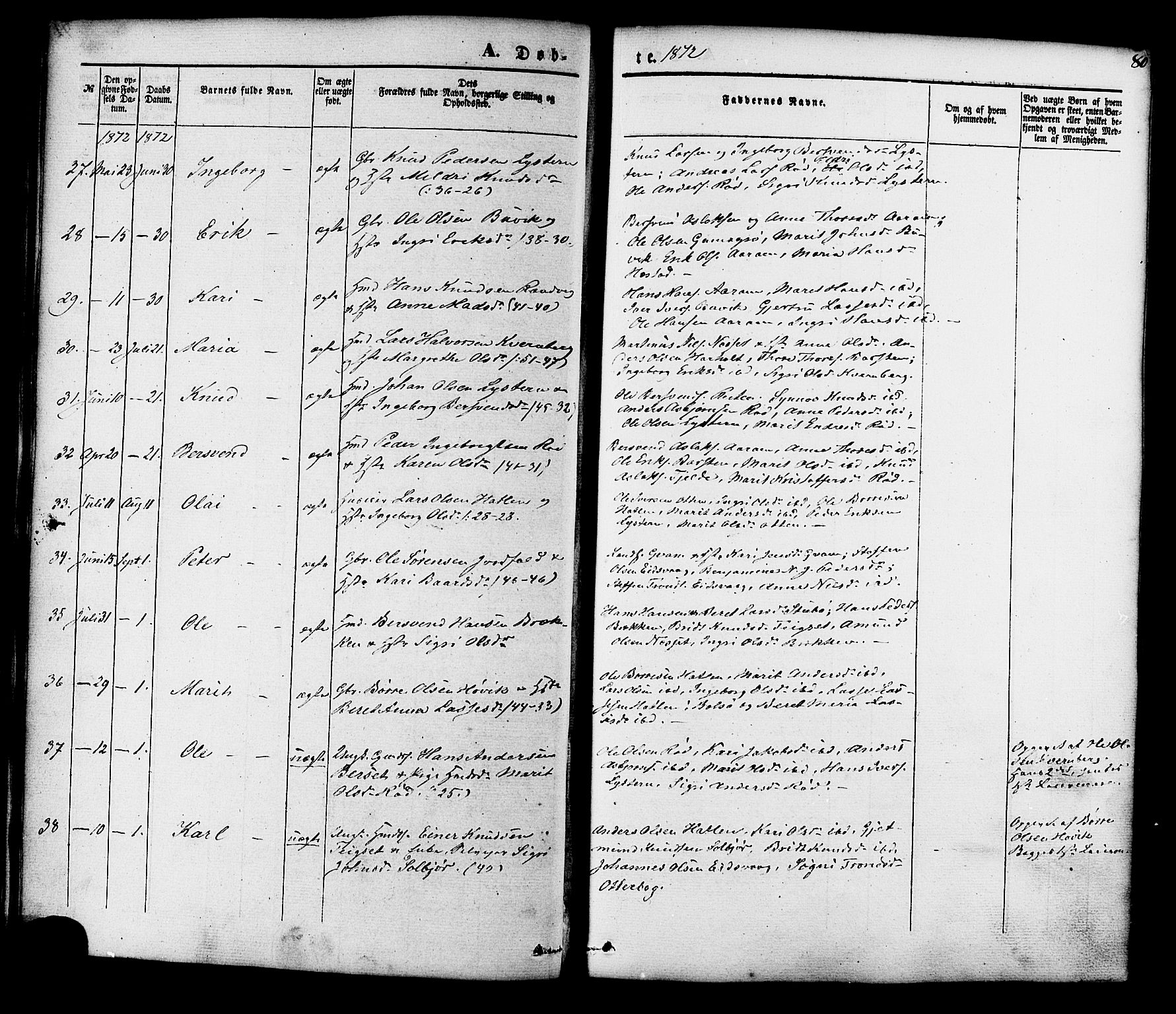 Ministerialprotokoller, klokkerbøker og fødselsregistre - Møre og Romsdal, SAT/A-1454/551/L0625: Parish register (official) no. 551A05, 1846-1879, p. 80