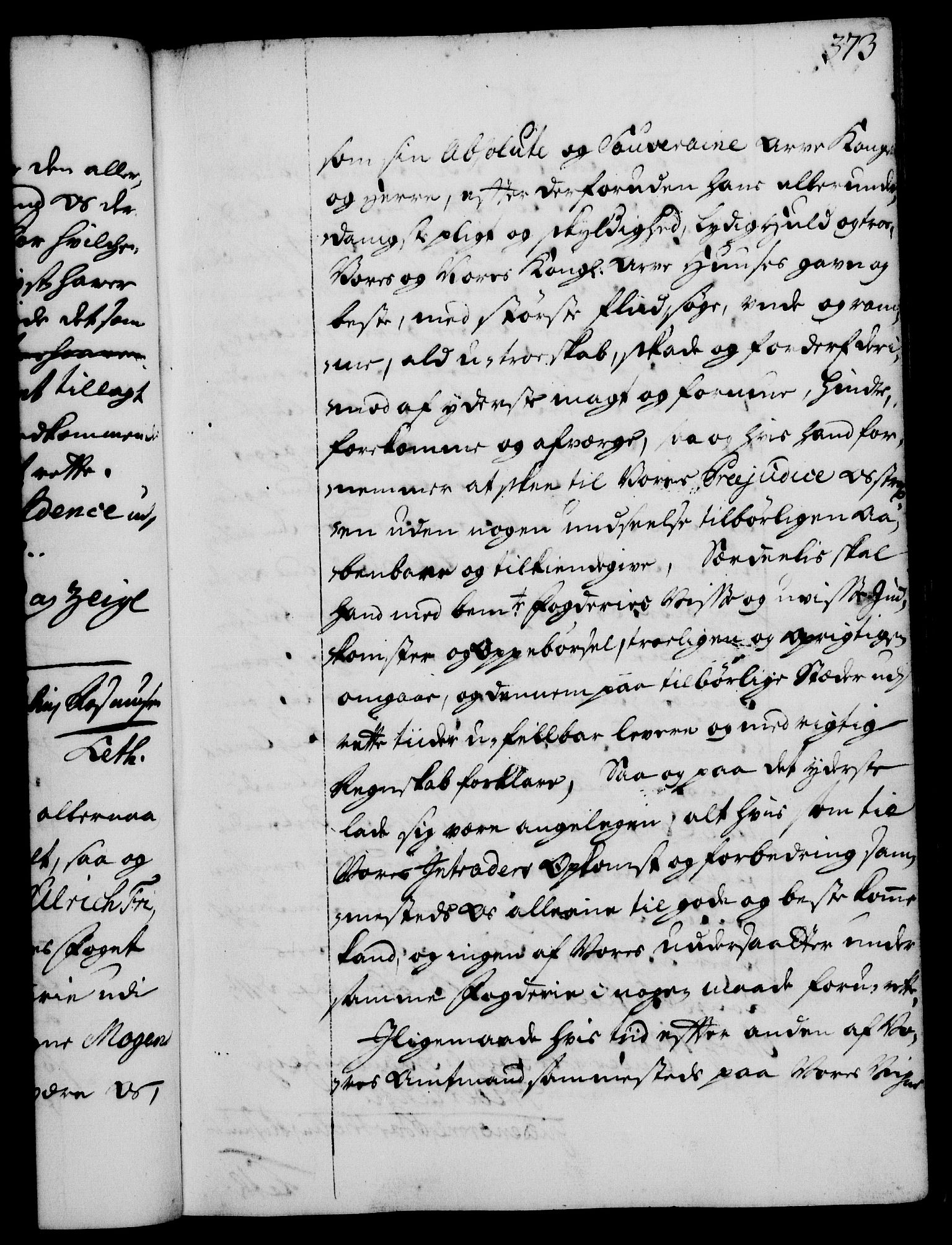 Rentekammeret, Kammerkanselliet, RA/EA-3111/G/Gg/Gge/L0001: Norsk bestallingsprotokoll med register (merket RK 53.25), 1720-1730, p. 373