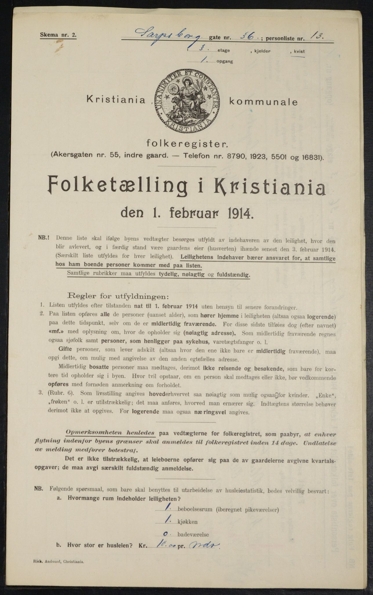 OBA, Municipal Census 1914 for Kristiania, 1914, p. 89026