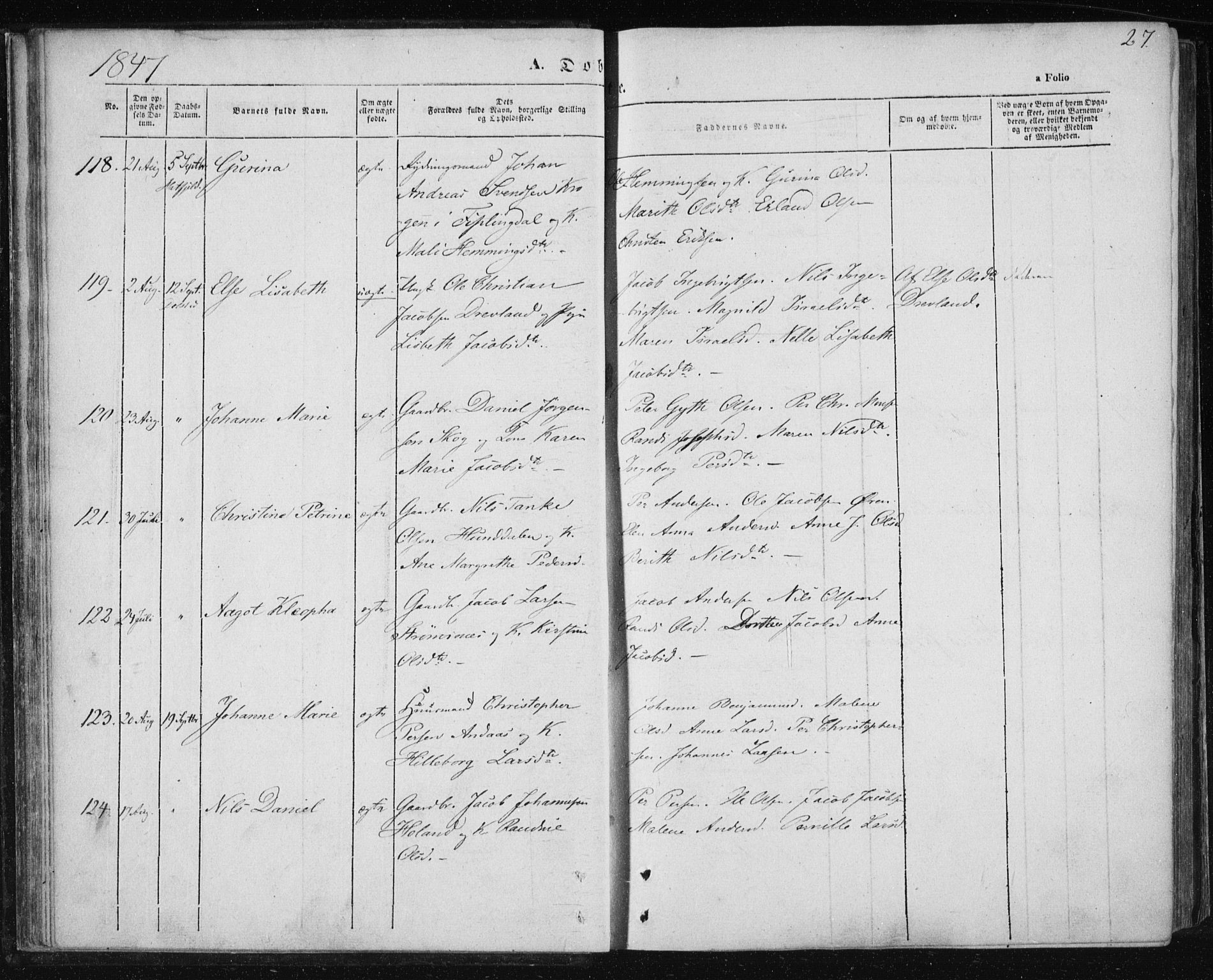 Ministerialprotokoller, klokkerbøker og fødselsregistre - Nordland, AV/SAT-A-1459/820/L0291: Parish register (official) no. 820A12, 1846-1854, p. 27