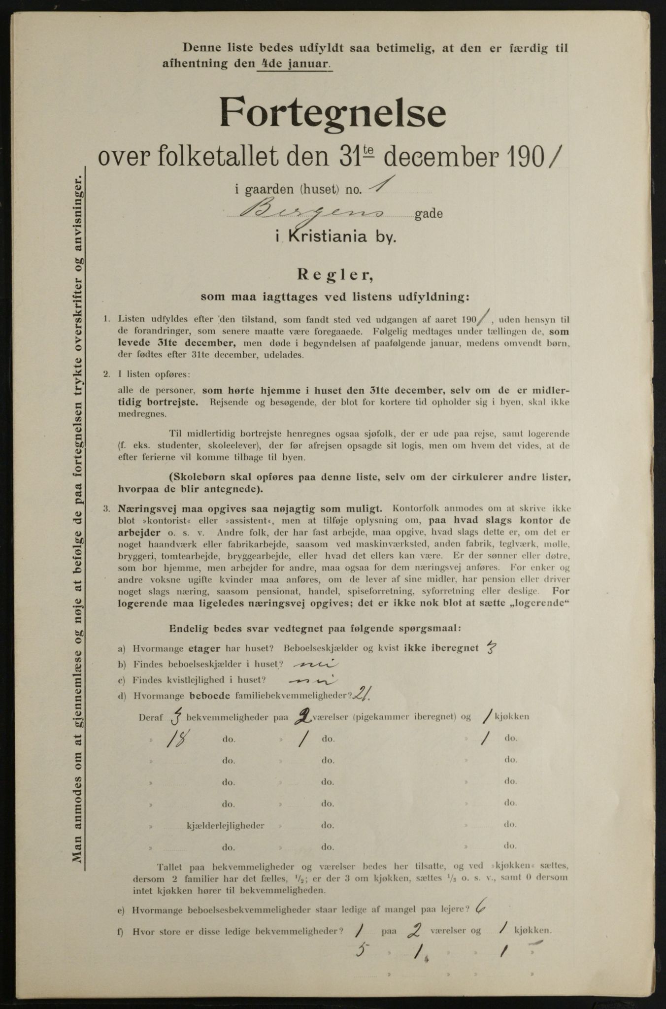 OBA, Municipal Census 1901 for Kristiania, 1901, p. 708
