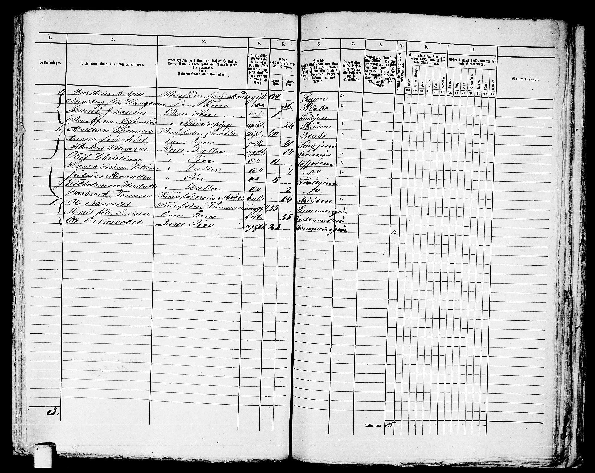 RA, 1865 census for Trondheim, 1865, p. 2531