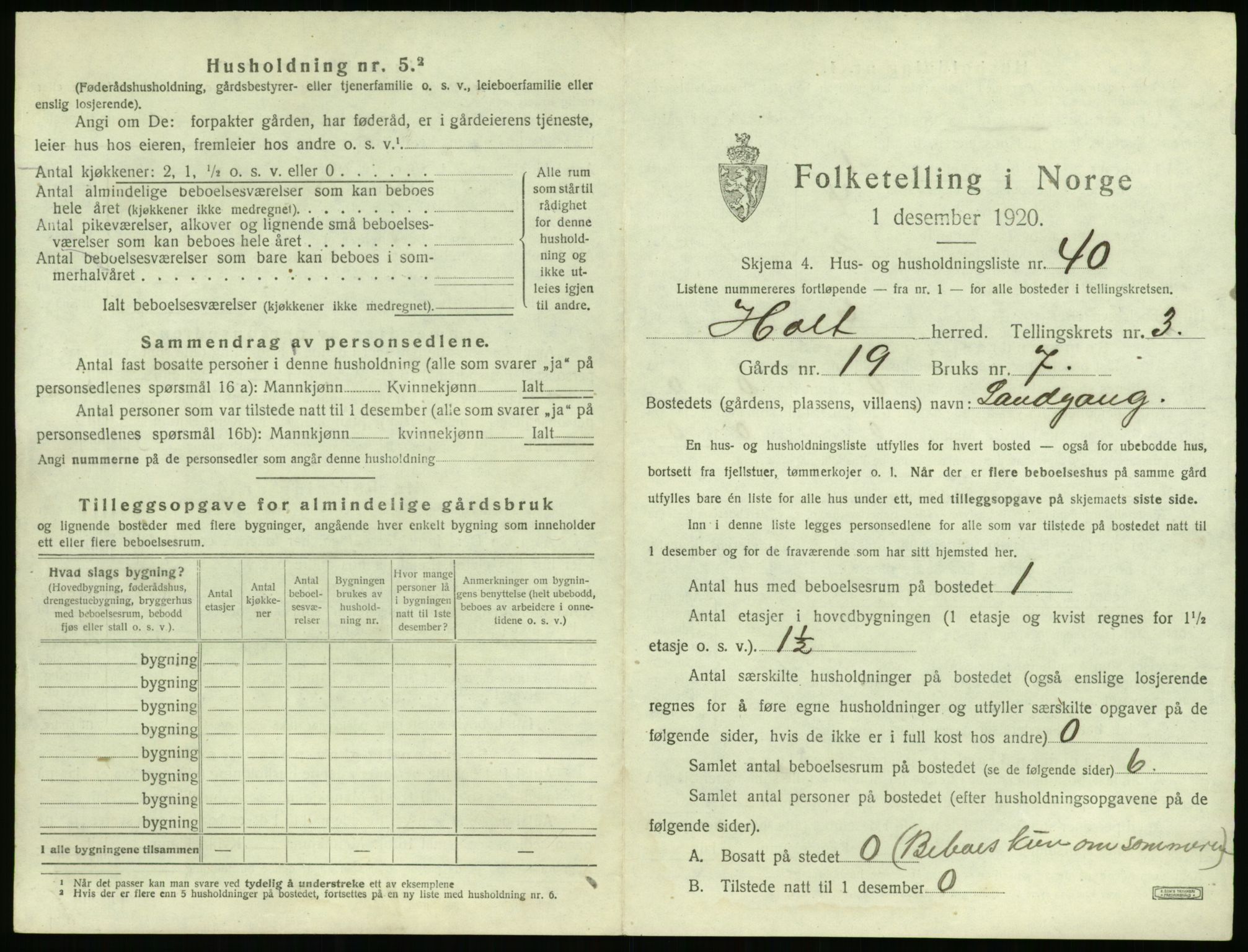 SAK, 1920 census for Holt, 1920, p. 312