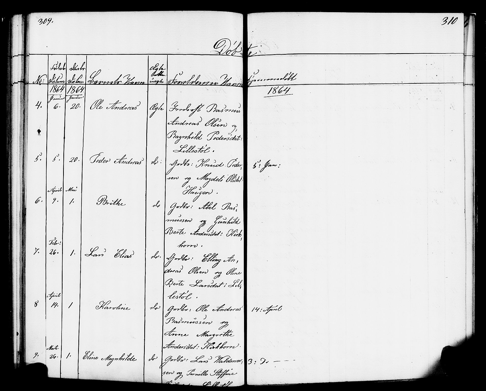 Hornindal sokneprestembete, AV/SAB-A-82401/H/Haa/Haaa/L0001: Parish register (official) no. A 1, 1837-1866, p. 310-311