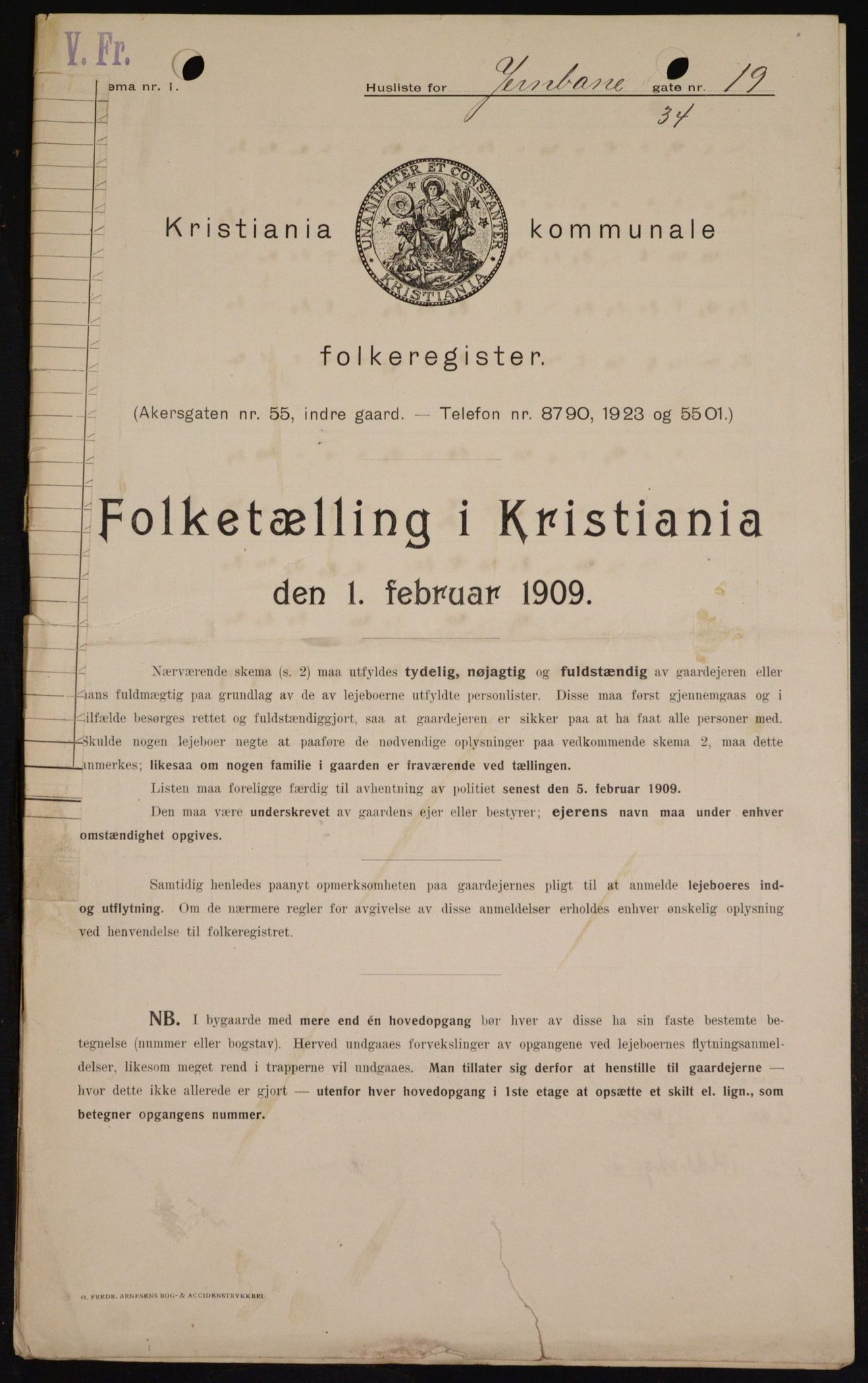 OBA, Municipal Census 1909 for Kristiania, 1909, p. 42732