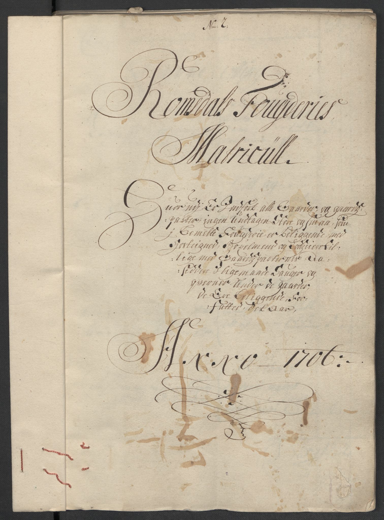 Rentekammeret inntil 1814, Reviderte regnskaper, Fogderegnskap, RA/EA-4092/R55/L3657: Fogderegnskap Romsdal, 1706, p. 17