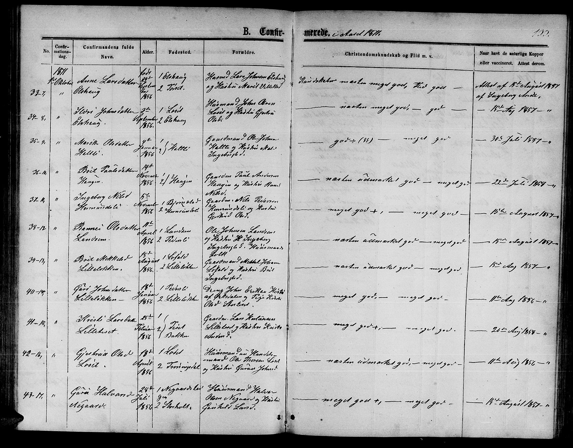 Ministerialprotokoller, klokkerbøker og fødselsregistre - Møre og Romsdal, AV/SAT-A-1454/598/L1076: Parish register (copy) no. 598C01, 1867-1878, p. 133