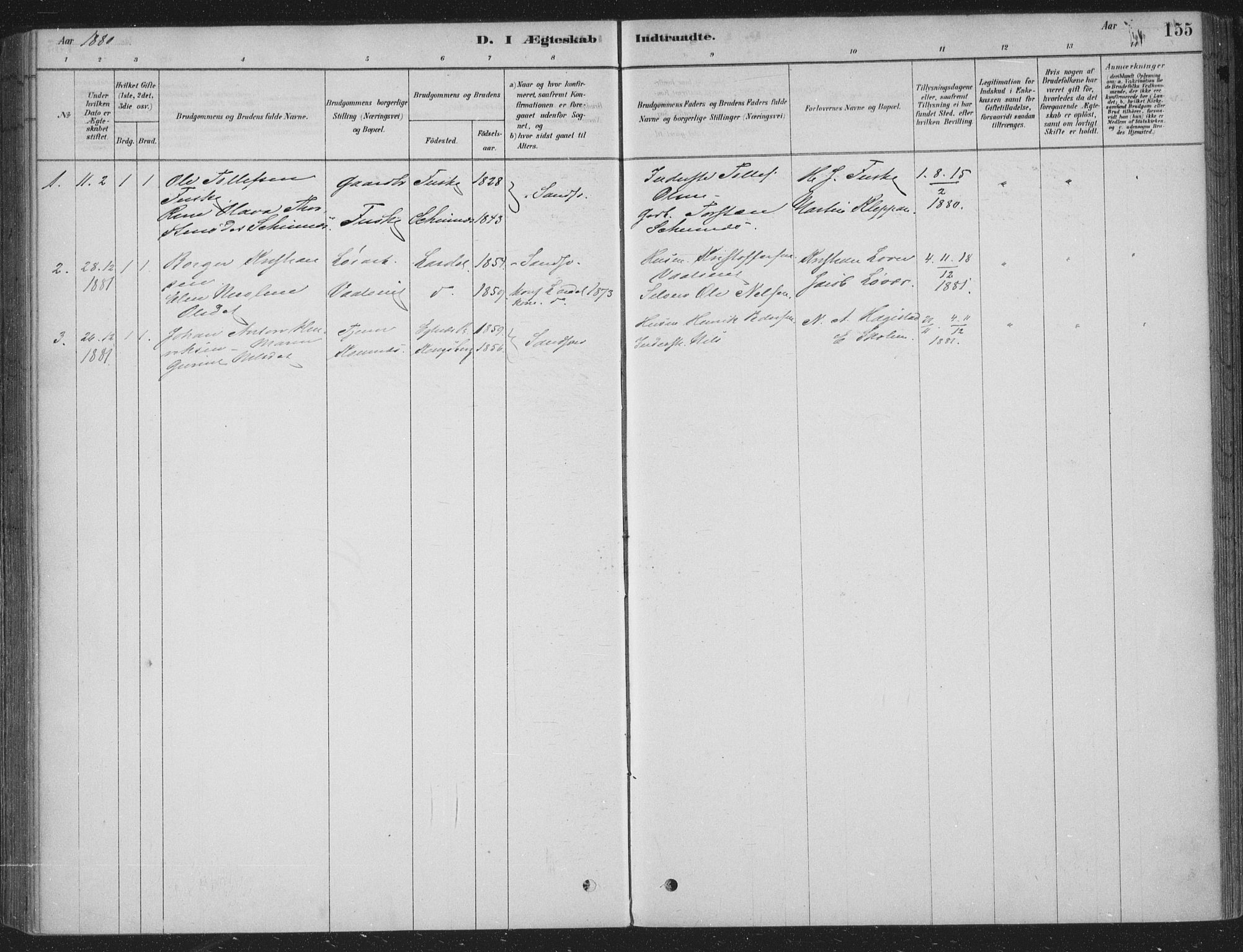 Sandsvær kirkebøker, AV/SAKO-A-244/F/Fe/L0001: Parish register (official) no. V 1, 1878-1936, p. 155