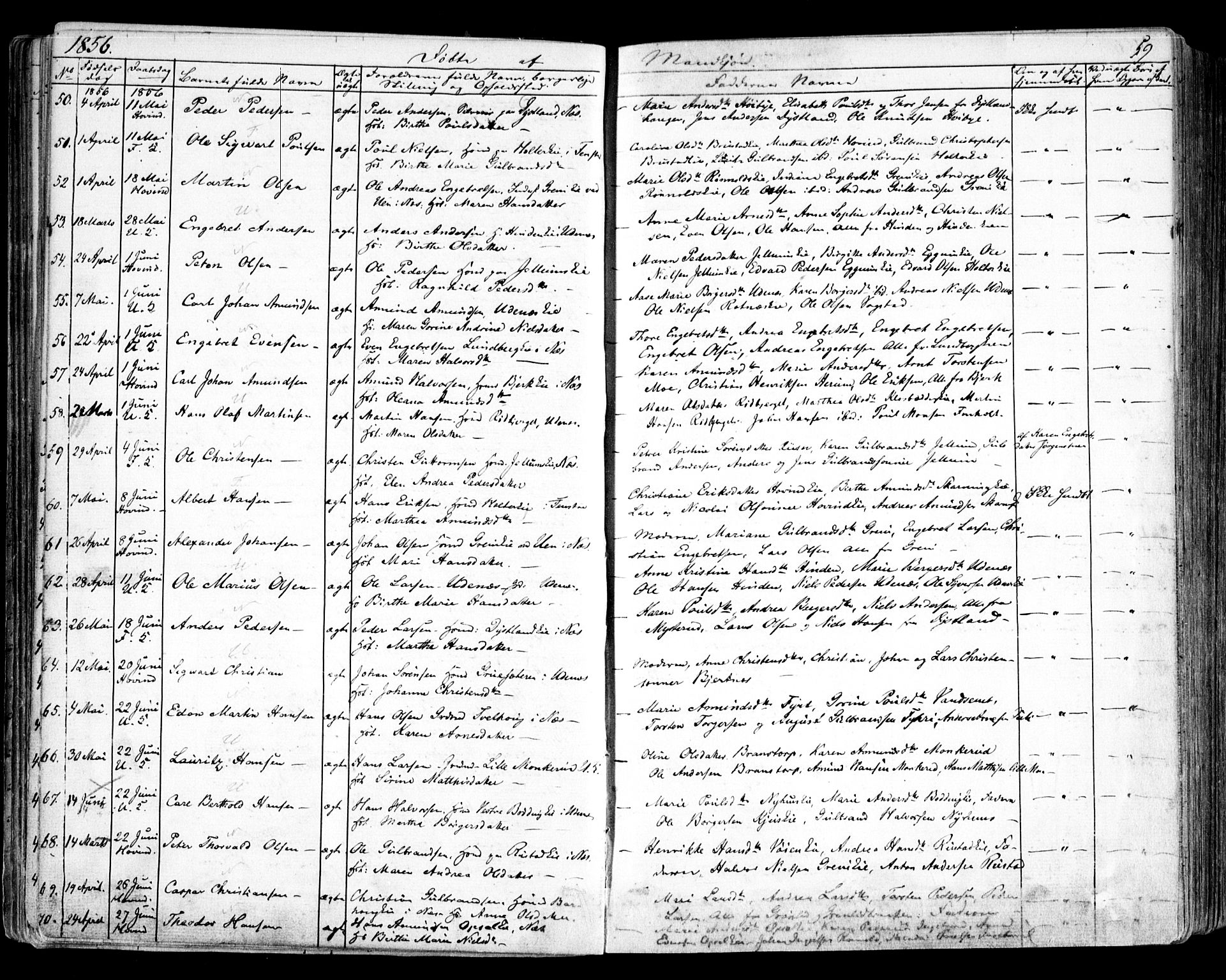 Nes prestekontor Kirkebøker, SAO/A-10410/F/Fa/L0007: Parish register (official) no. I 7, 1846-1858, p. 59