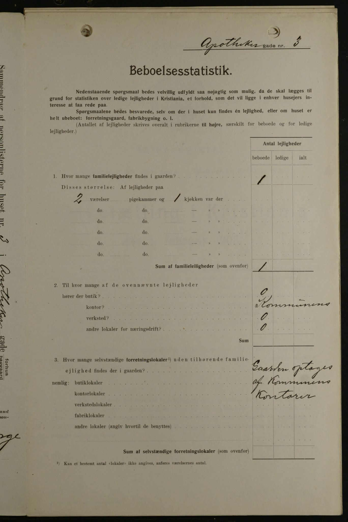 OBA, Municipal Census 1908 for Kristiania, 1908, p. 1576