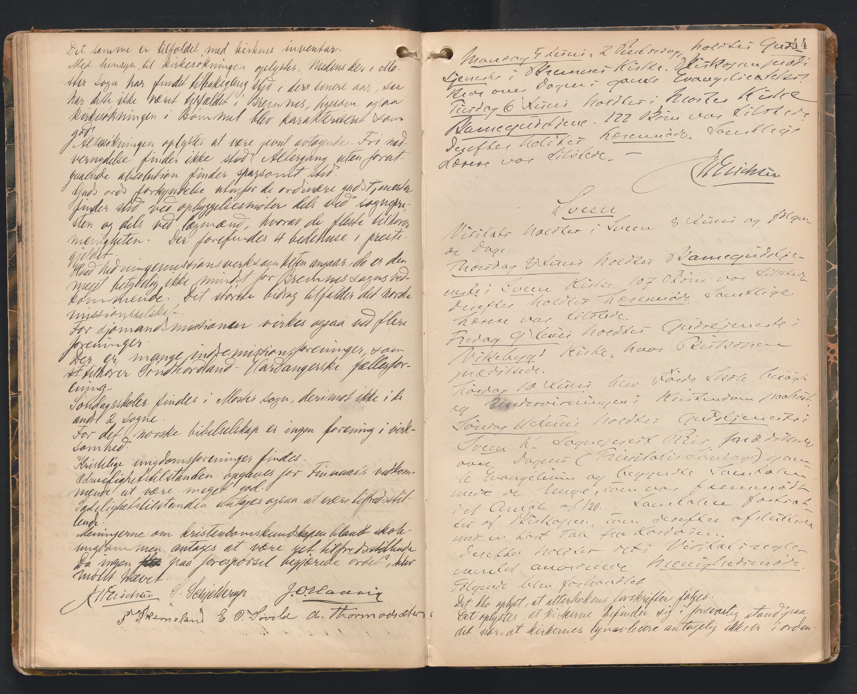 Søndre Sunnhordland prosti, AV/SAB-A-99913/F/L0002: Visitasprotokoll, 1895-1967, p. 43b-44a