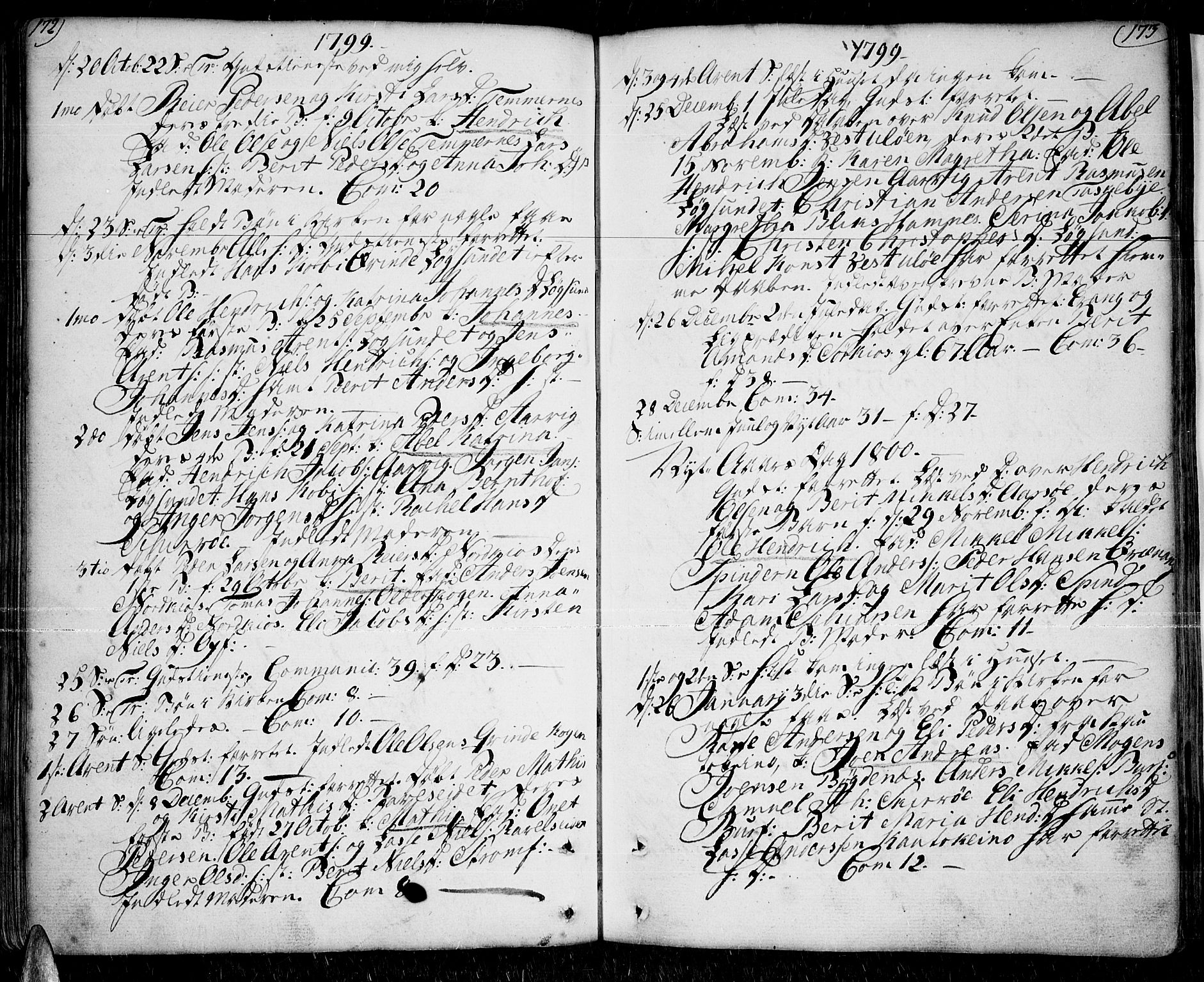 Skjervøy sokneprestkontor, AV/SATØ-S-1300/H/Ha/Haa/L0002kirke: Parish register (official) no. 2, 1781-1817, p. 172-173