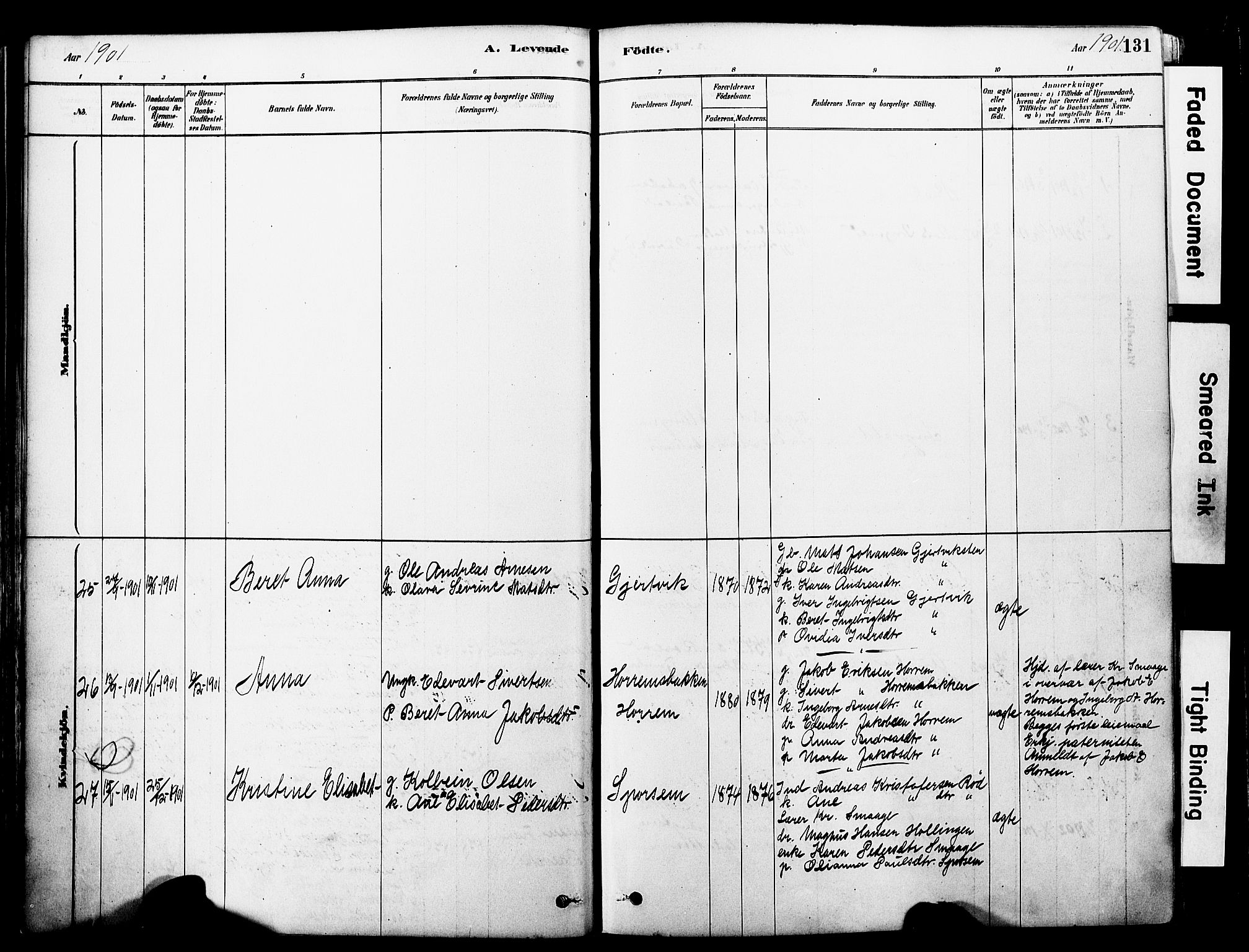 Ministerialprotokoller, klokkerbøker og fødselsregistre - Møre og Romsdal, SAT/A-1454/560/L0721: Parish register (official) no. 560A05, 1878-1917, p. 131