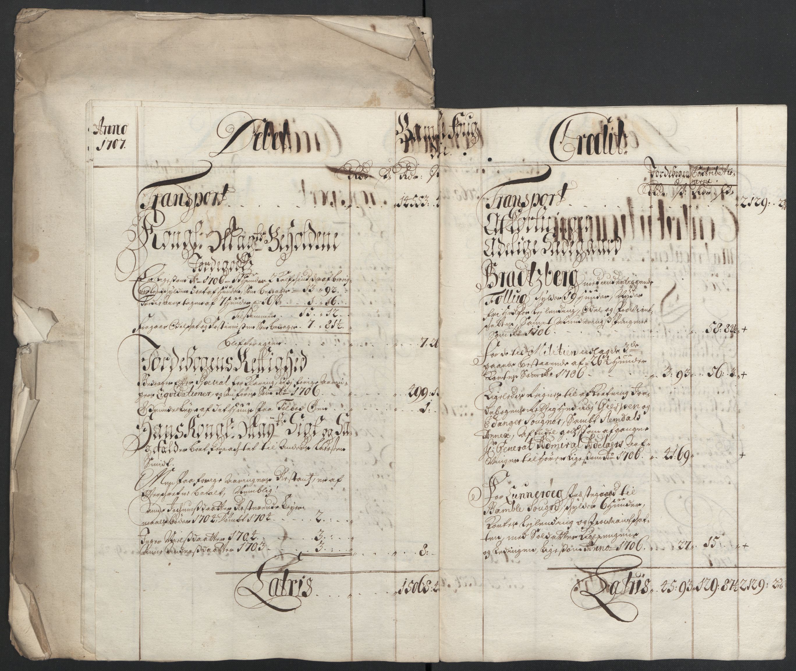 Rentekammeret inntil 1814, Reviderte regnskaper, Fogderegnskap, AV/RA-EA-4092/R36/L2116: Fogderegnskap Øvre og Nedre Telemark og Bamble, 1706-1707, p. 187