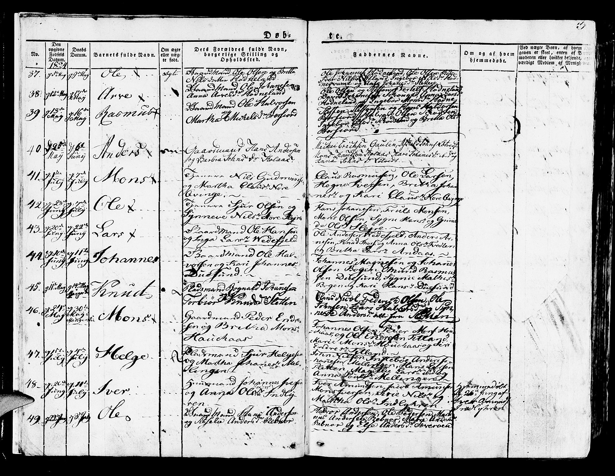 Lindås Sokneprestembete, SAB/A-76701/H/Haa: Parish register (official) no. A 8, 1823-1836, p. 3