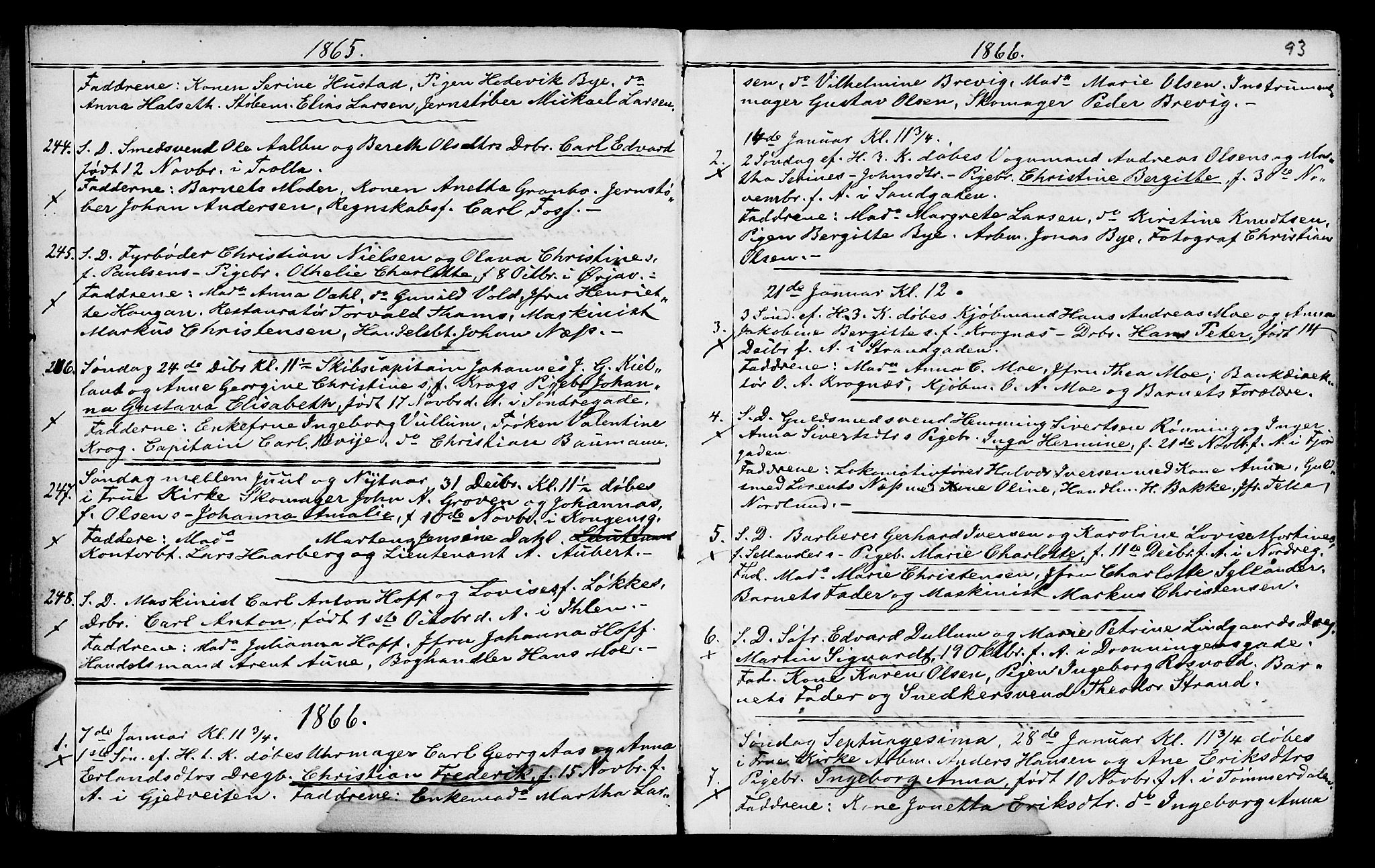 Ministerialprotokoller, klokkerbøker og fødselsregistre - Sør-Trøndelag, SAT/A-1456/602/L0140: Parish register (copy) no. 602C08, 1864-1872, p. 92-93