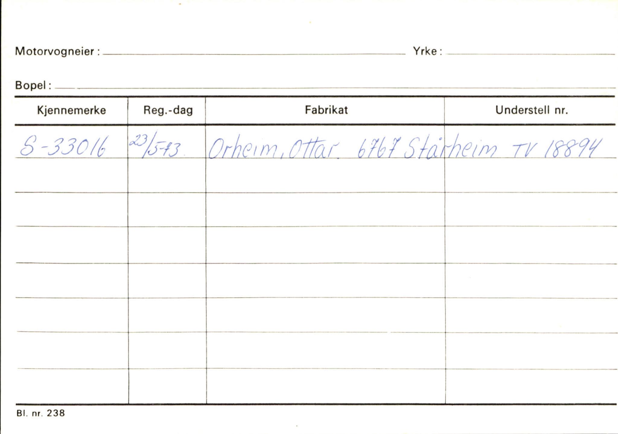 Statens vegvesen, Sogn og Fjordane vegkontor, AV/SAB-A-5301/4/F/L0131: Eigarregister Høyanger P-Å. Stryn S-Å, 1945-1975, p. 306