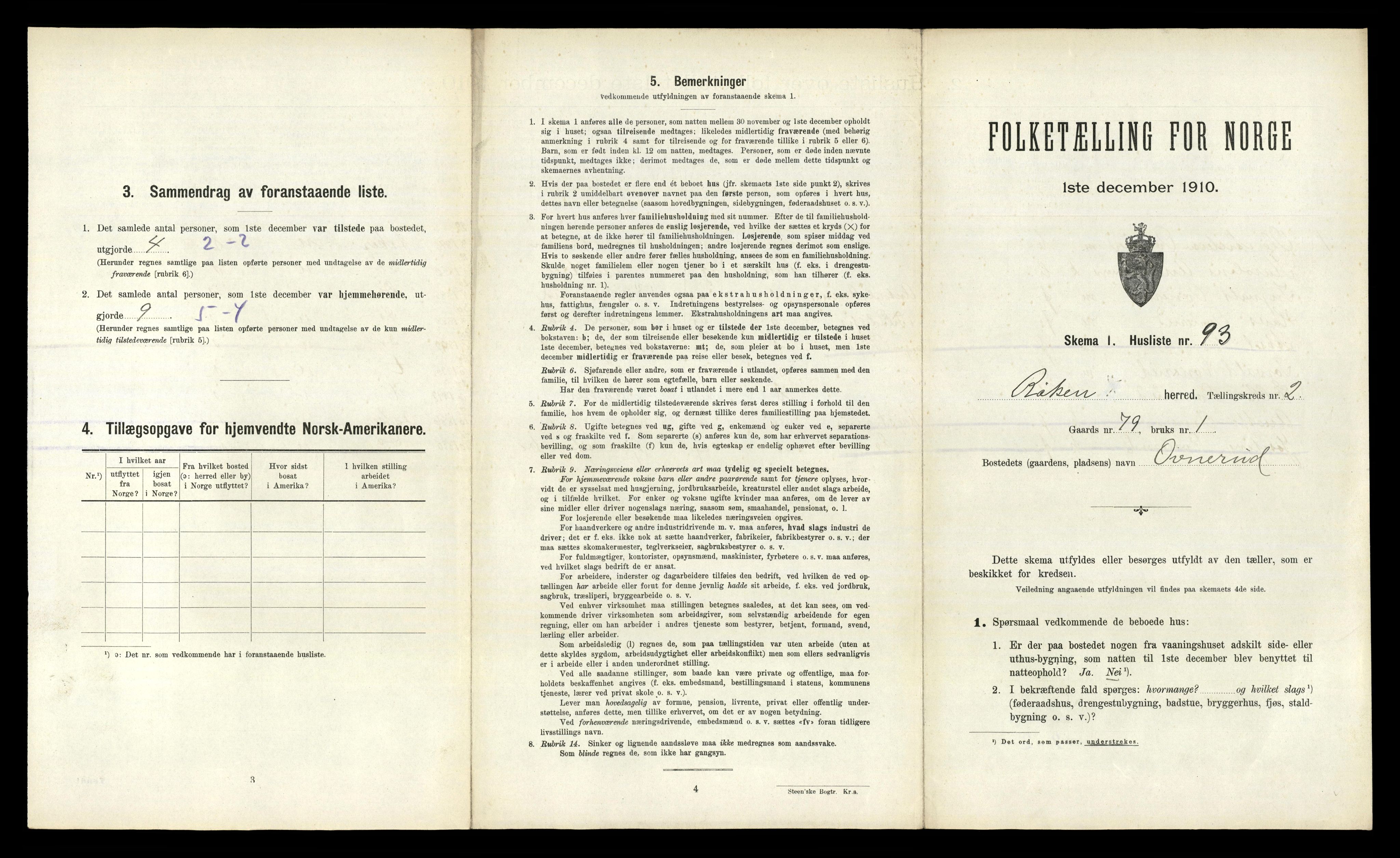 RA, 1910 census for Røyken, 1910, p. 349