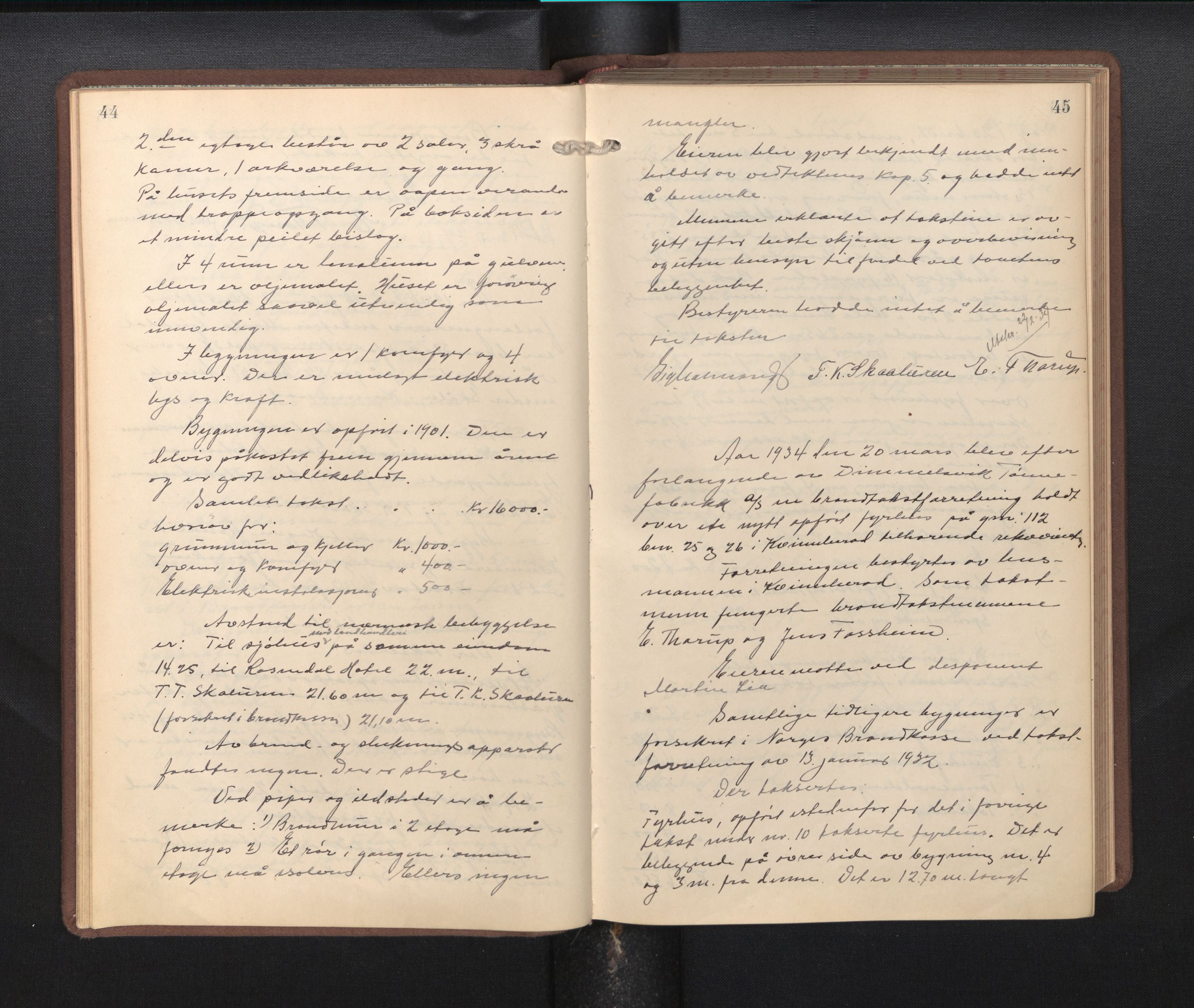 Lensmannen i Kvinnherad, AV/SAB-A-33301/1/0012/L0002: Branntakstprotokoll, 1927-1955, p. 44-45