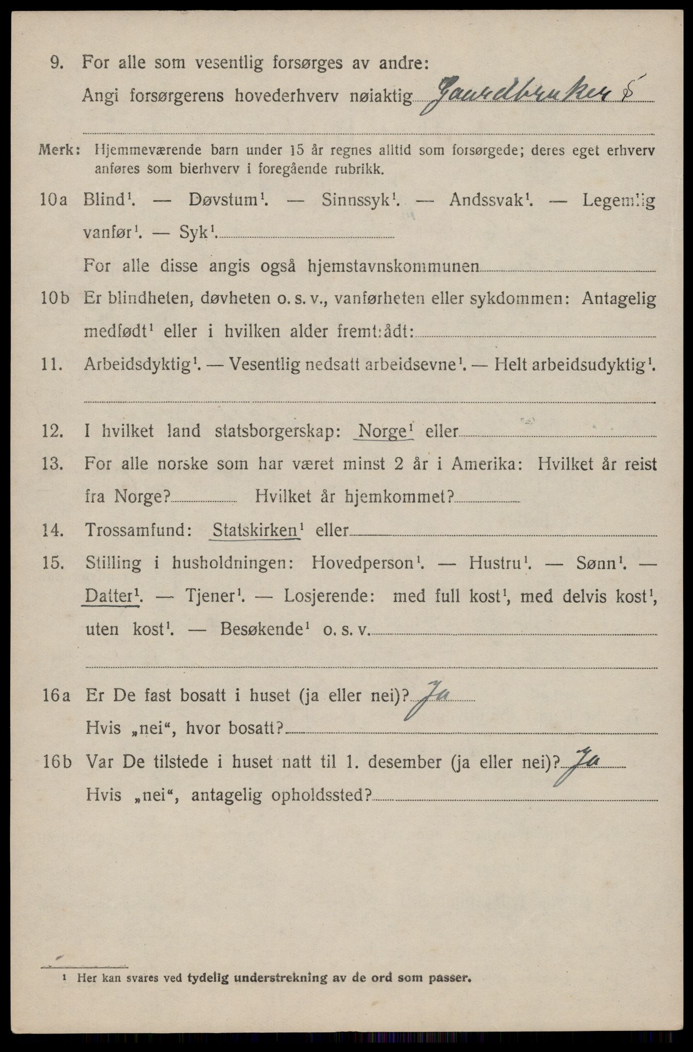 SAST, 1920 census for Torvastad, 1920, p. 4719