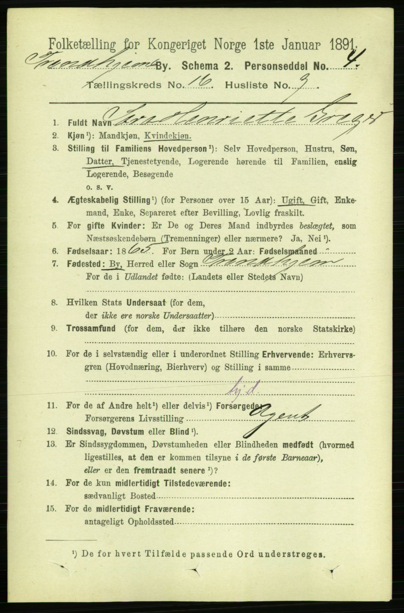 RA, 1891 census for 1601 Trondheim, 1891, p. 12421