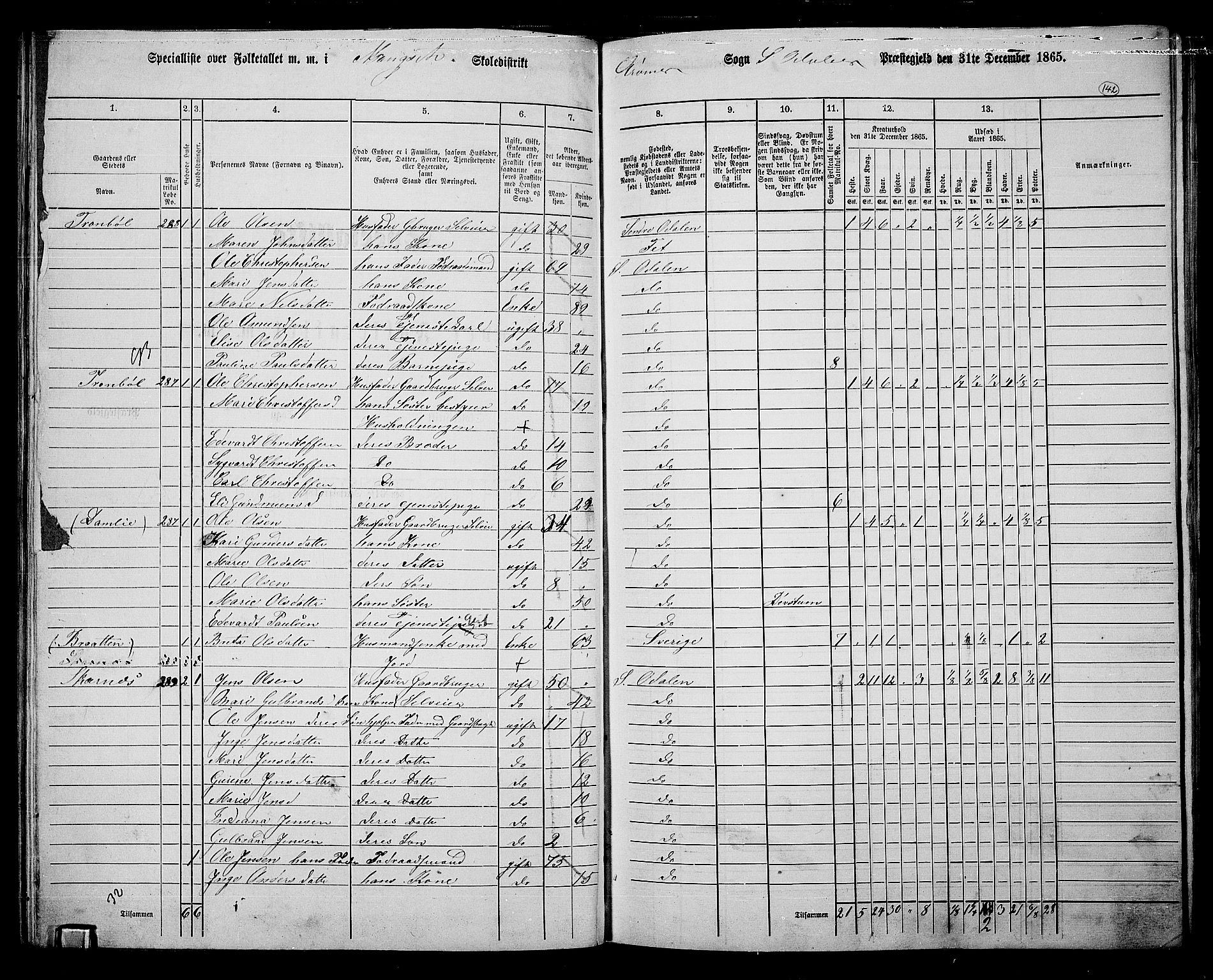 RA, 1865 census for Sør-Odal, 1865, p. 127