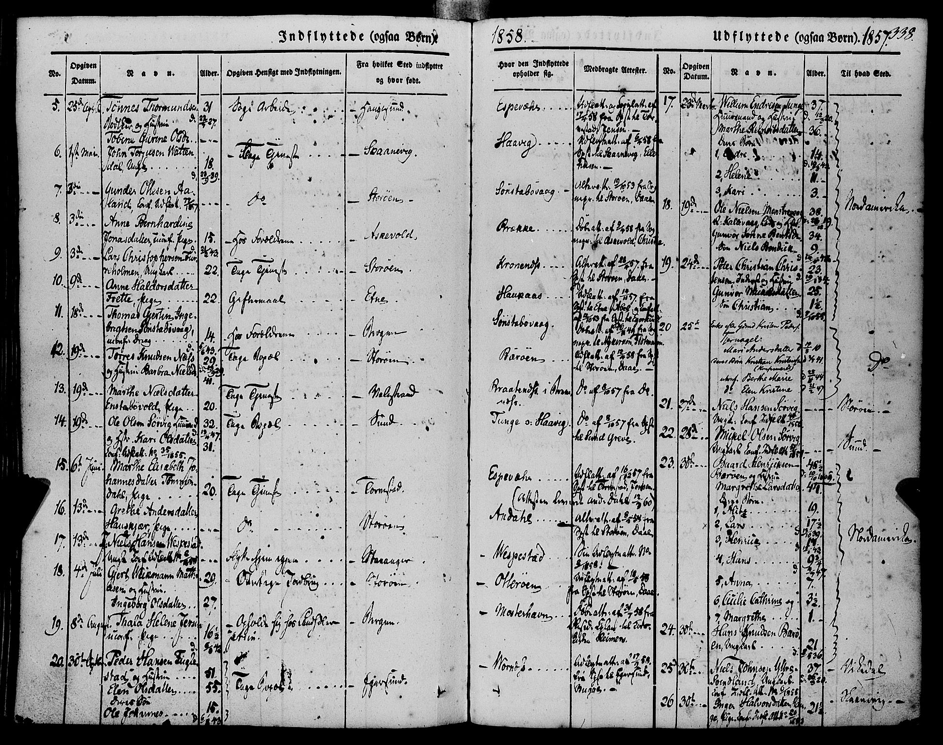 Finnås sokneprestembete, AV/SAB-A-99925/H/Ha/Haa/Haaa/L0007: Parish register (official) no. A 7, 1850-1862, p. 338