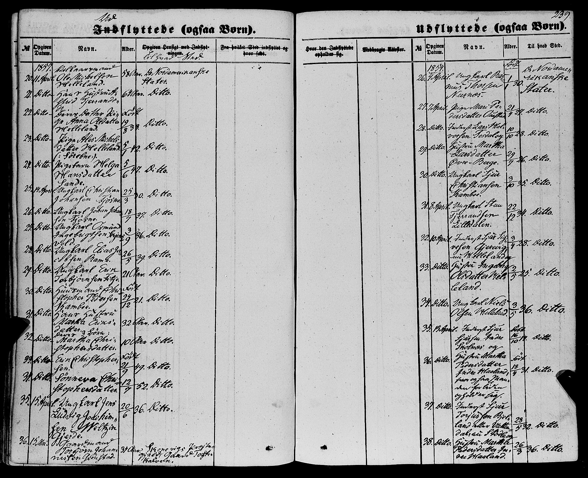 Etne sokneprestembete, AV/SAB-A-75001/H/Haa: Parish register (official) no. A 8, 1848-1862, p. 239