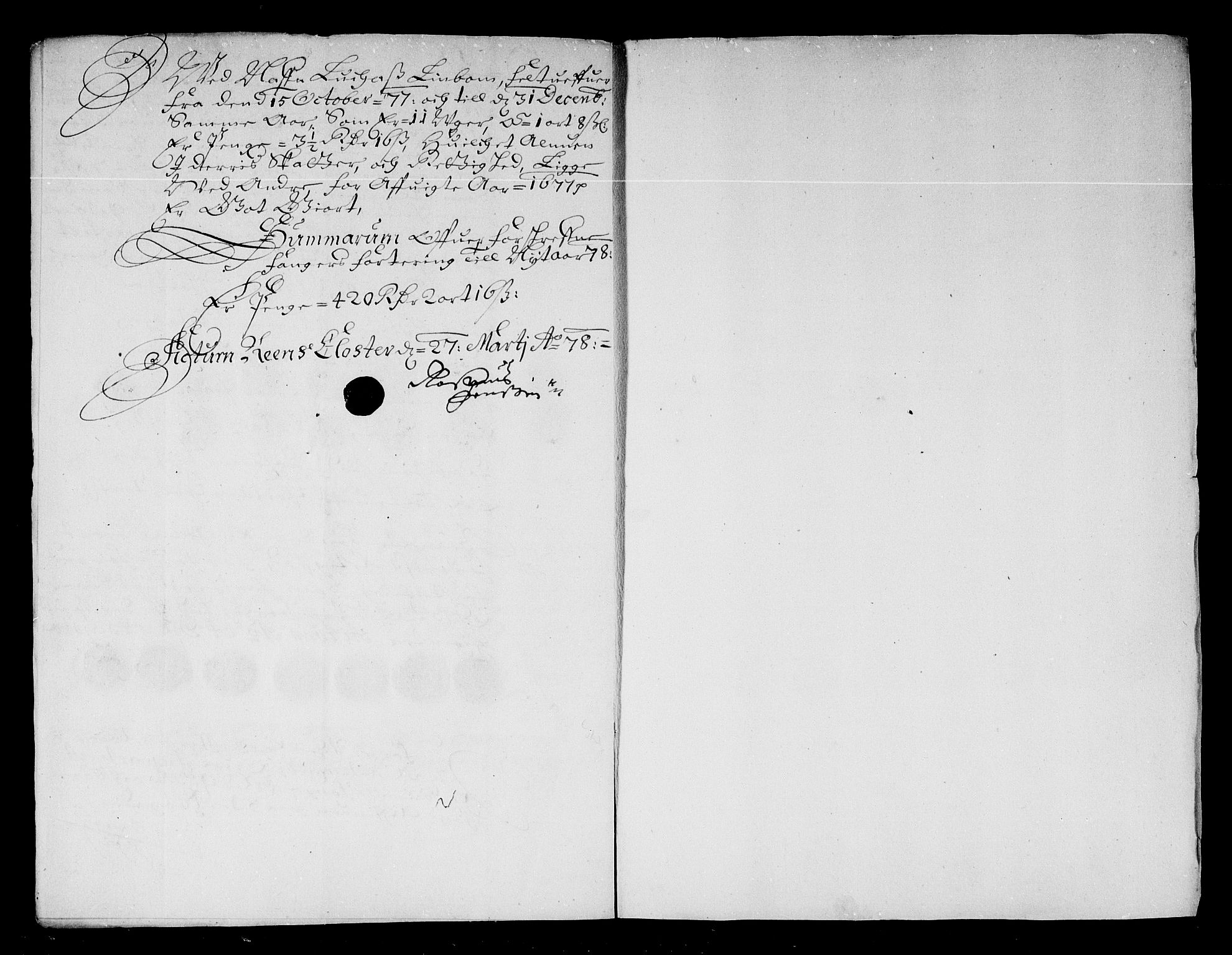 Rentekammeret inntil 1814, Reviderte regnskaper, Stiftamtstueregnskaper, Trondheim stiftamt og Nordland amt, AV/RA-EA-6044/R/Re/L0047: Trondheim stiftamt og Nordland amt, 1677
