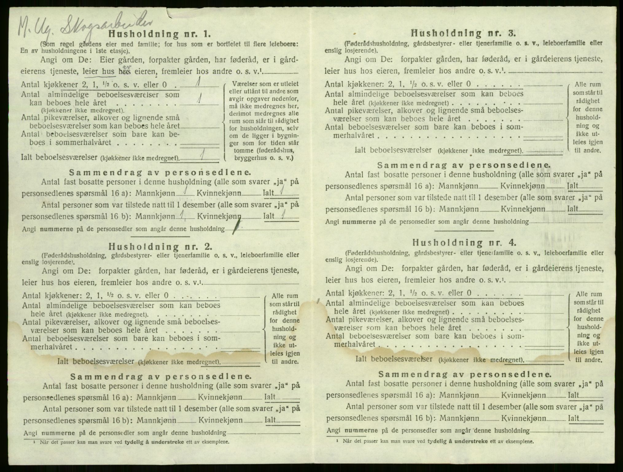 SAKO, 1920 census for Sem, 1920, p. 1457