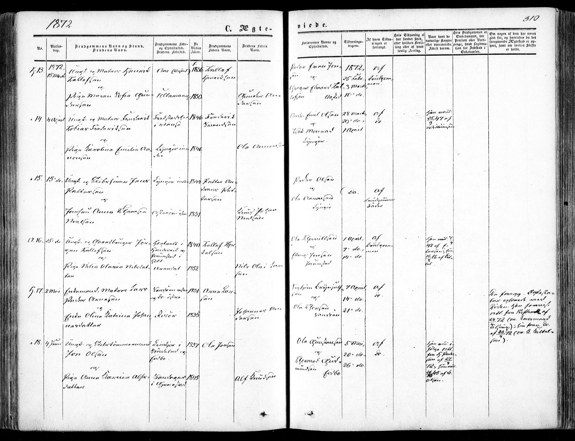 Dypvåg sokneprestkontor, AV/SAK-1111-0007/F/Fa/Faa/L0006: Parish register (official) no. A 6, 1855-1872, p. 310