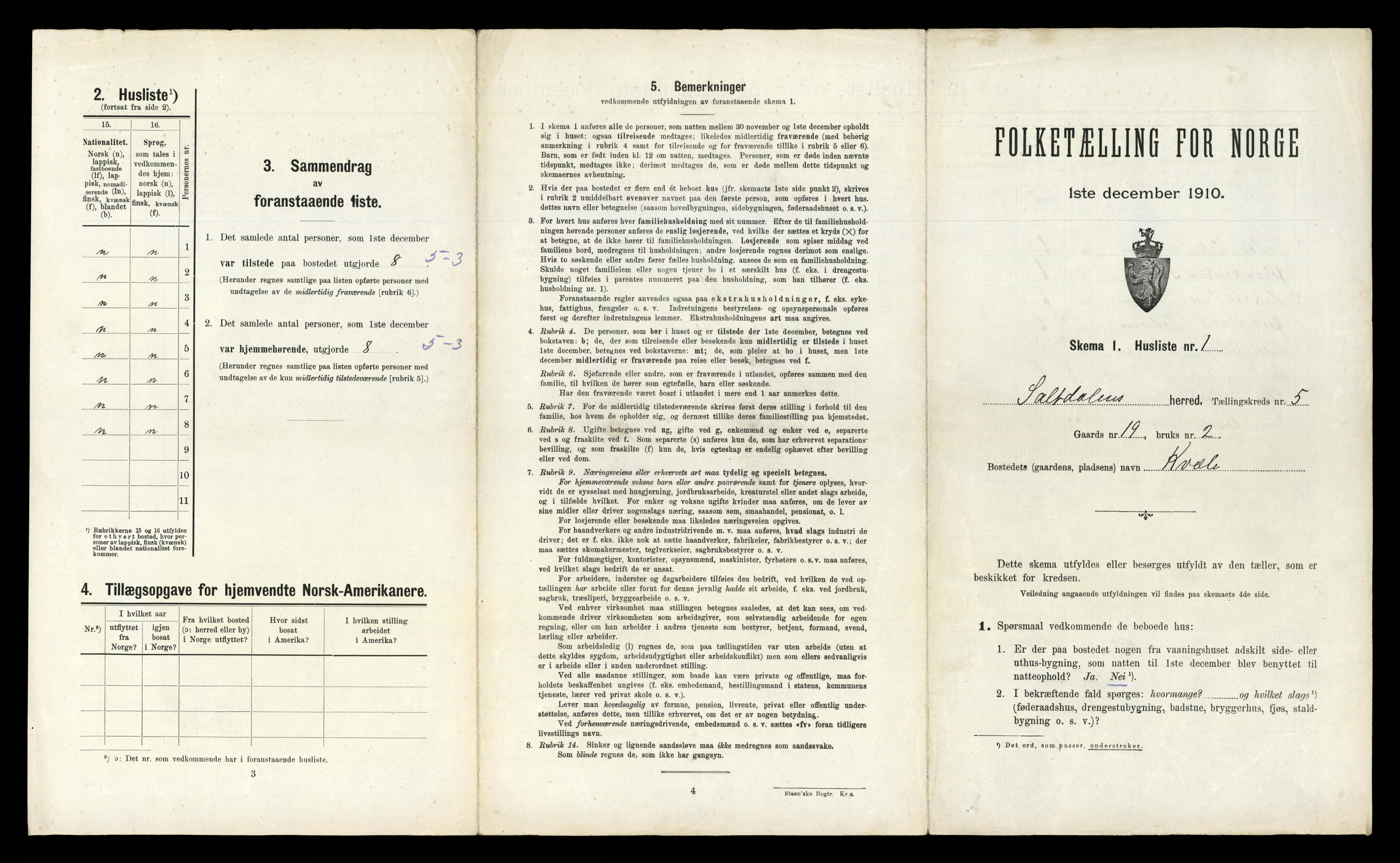 RA, 1910 census for Saltdal, 1910, p. 755