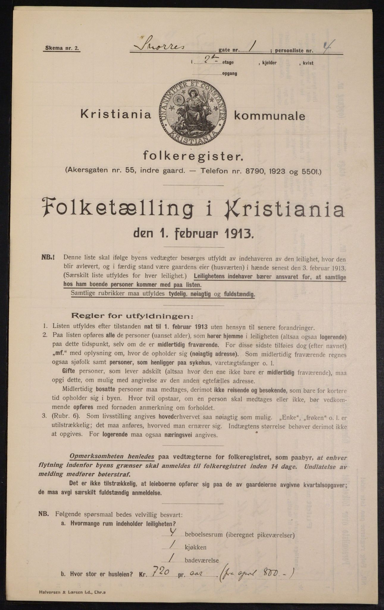 OBA, Municipal Census 1913 for Kristiania, 1913, p. 98124