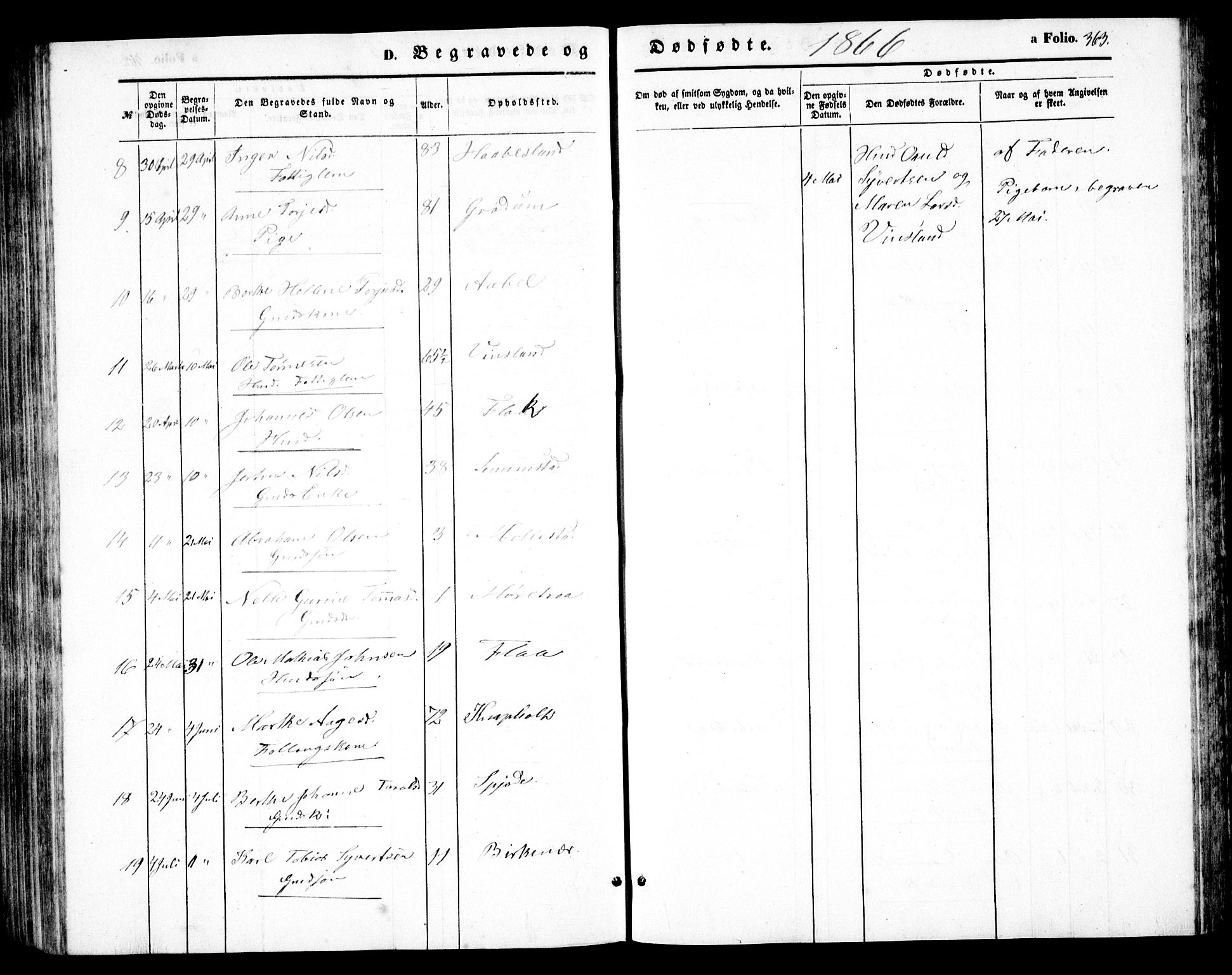 Birkenes sokneprestkontor, AV/SAK-1111-0004/F/Fb/L0002: Parish register (copy) no. B 2, 1849-1876, p. 363