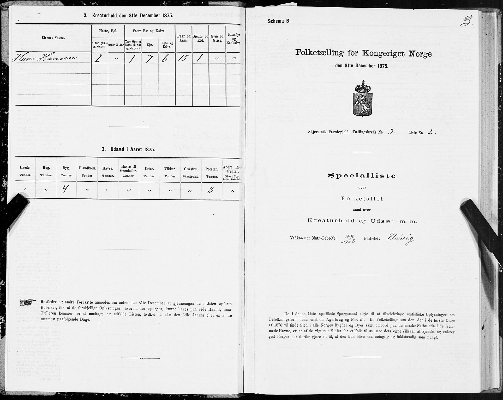 SAT, 1875 census for 1842P Skjerstad, 1875, p. 2003