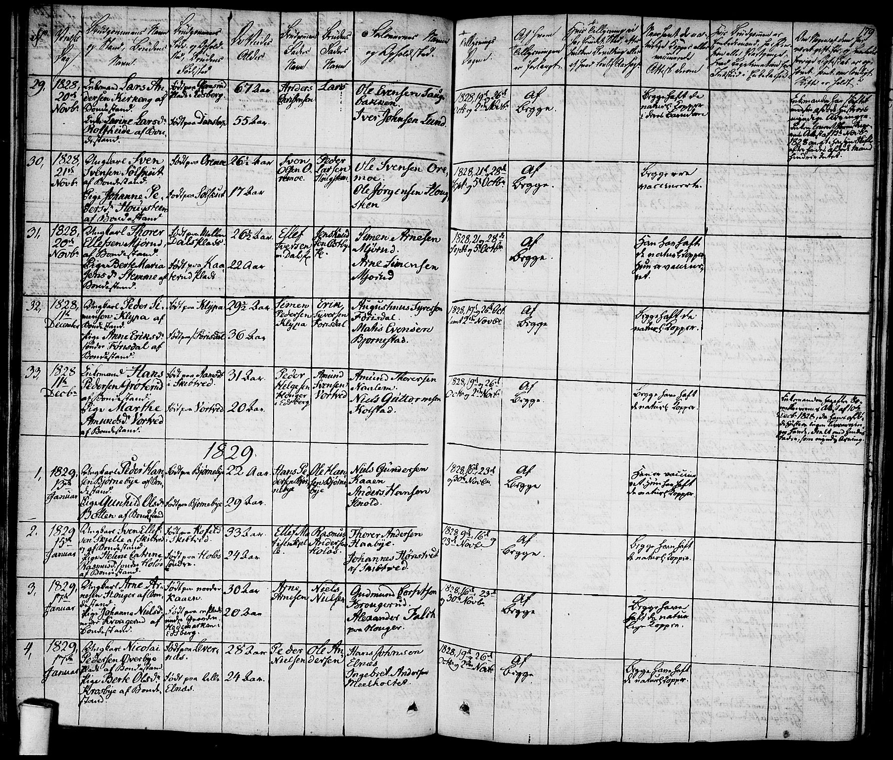 Rakkestad prestekontor Kirkebøker, SAO/A-2008/F/Fa/L0007: Parish register (official) no. I 7, 1825-1841, p. 179
