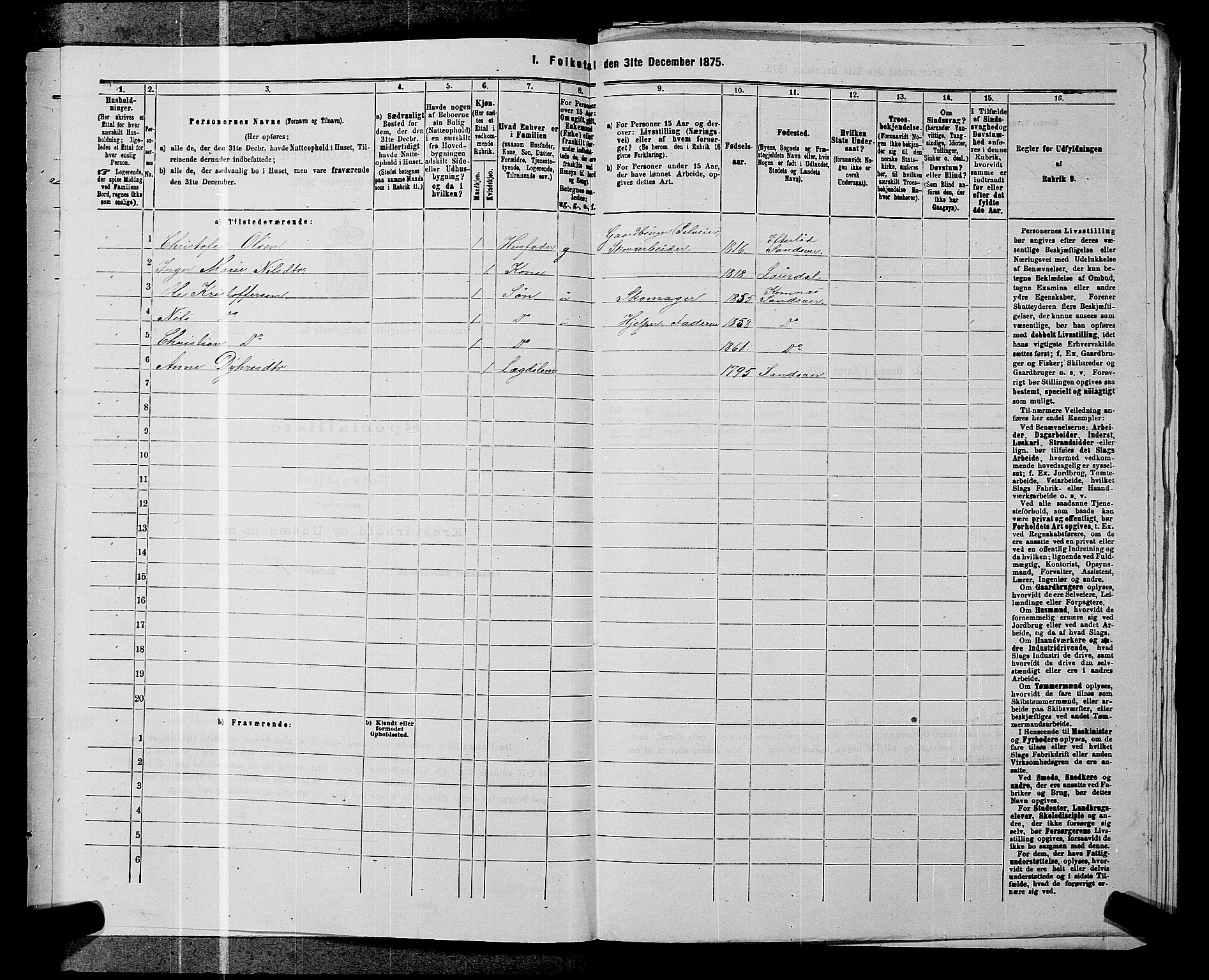 SAKO, 1875 census for 0629P Sandsvær, 1875, p. 545