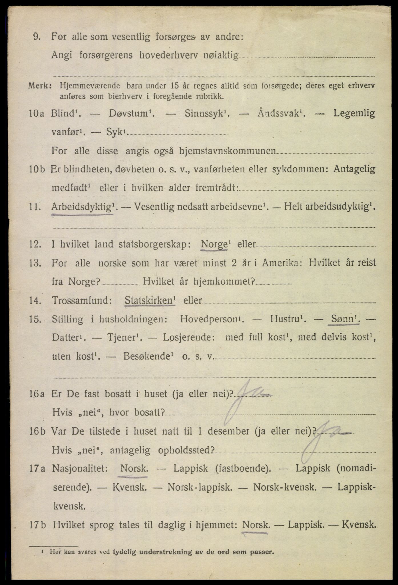 SAT, 1920 census for Hadsel, 1920, p. 8689