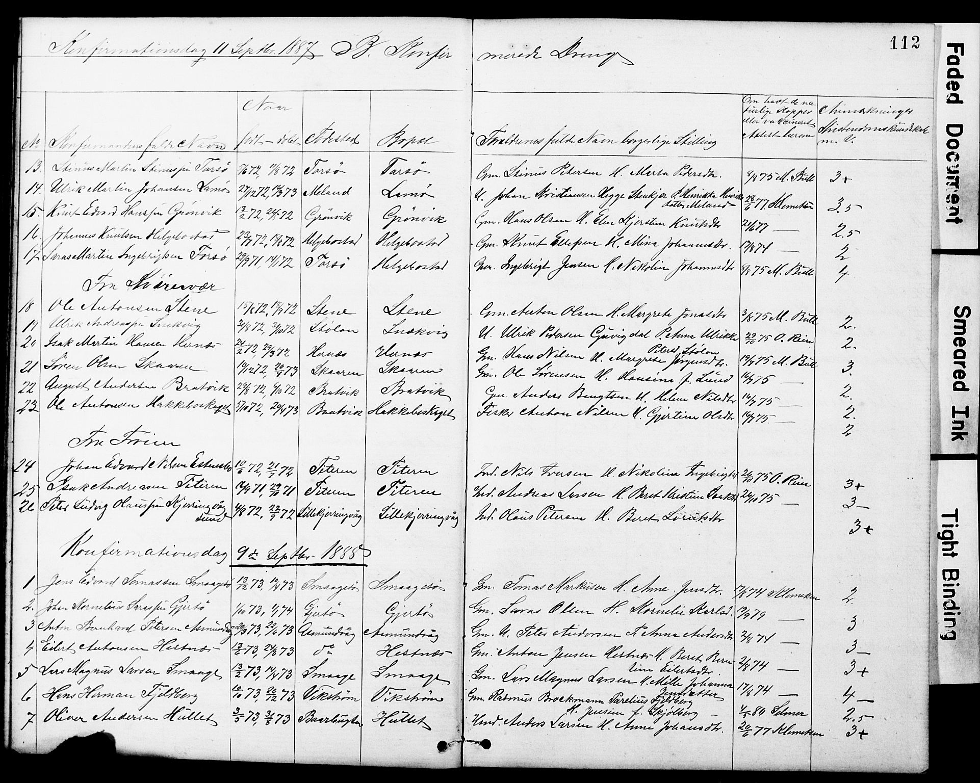 Ministerialprotokoller, klokkerbøker og fødselsregistre - Sør-Trøndelag, SAT/A-1456/634/L0541: Parish register (copy) no. 634C03, 1874-1891, p. 112