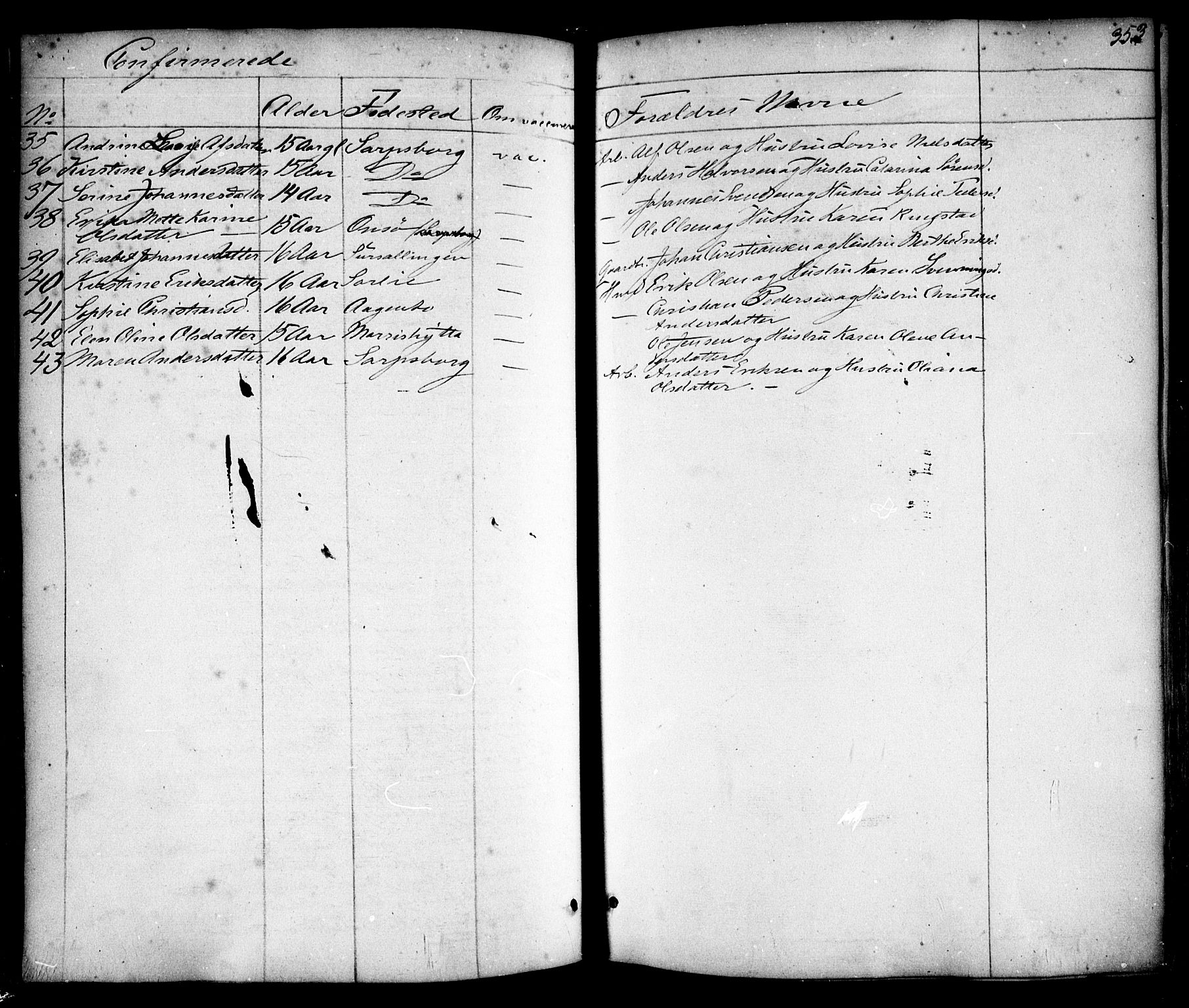 Skjeberg prestekontor Kirkebøker, AV/SAO-A-10923/F/Fa/L0006: Parish register (official) no. I 6, 1846-1858, p. 353