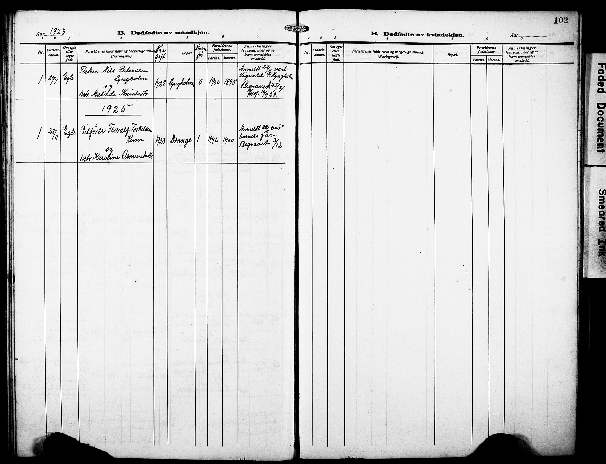 Sveio Sokneprestembete, SAB/A-78501/H/Hab: Parish register (copy) no. A 5, 1911-1926, p. 102