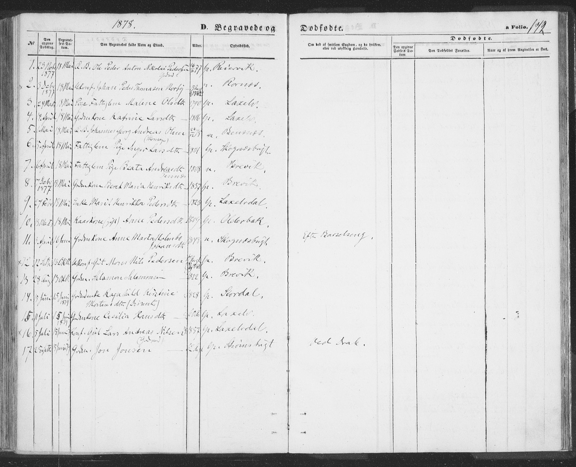 Lyngen sokneprestembete, AV/SATØ-S-1289/H/He/Hea/L0009kirke: Parish register (official) no. 9, 1864-1882, p. 172