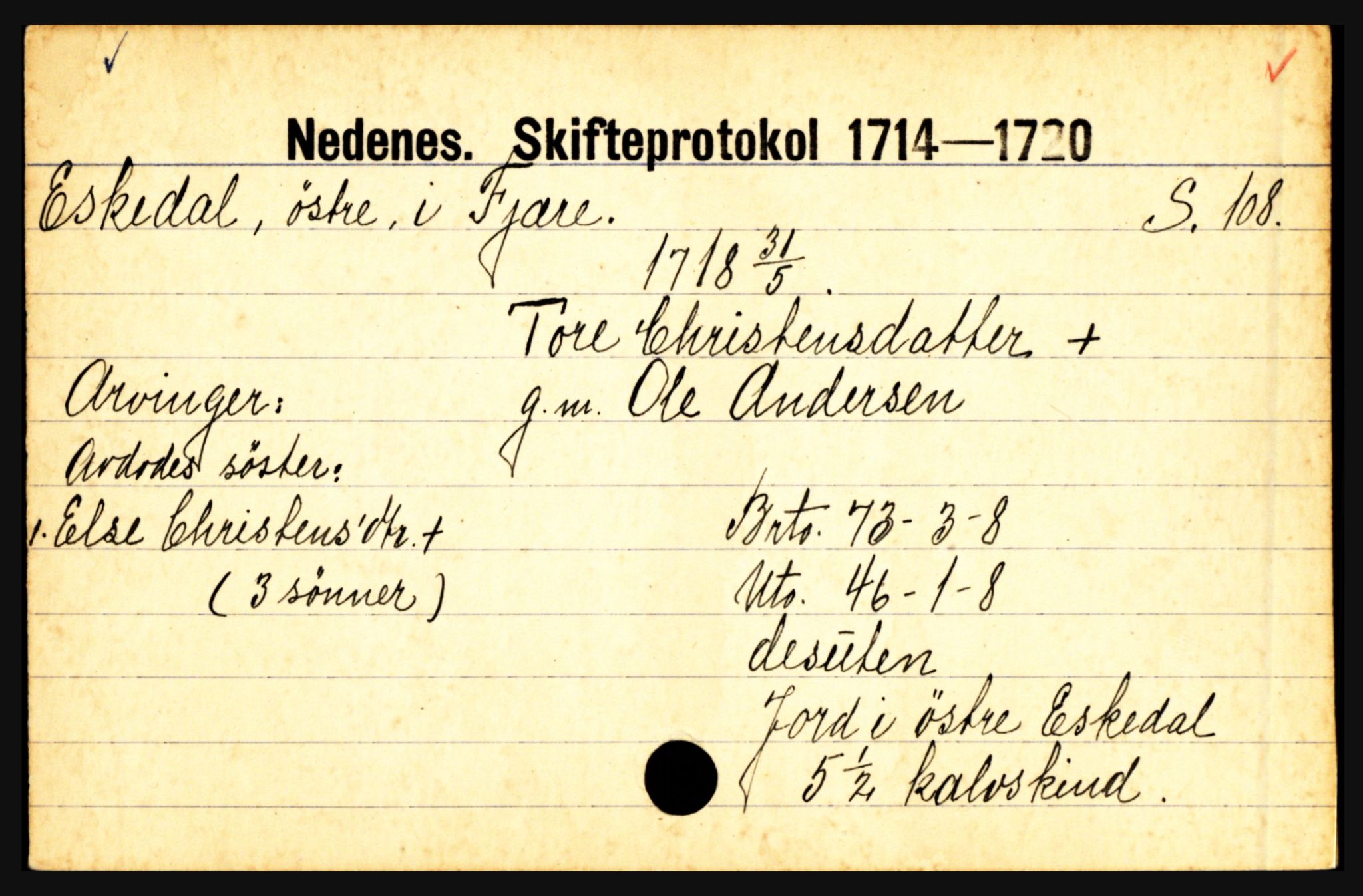 Nedenes sorenskriveri før 1824, AV/SAK-1221-0007/H, p. 6145