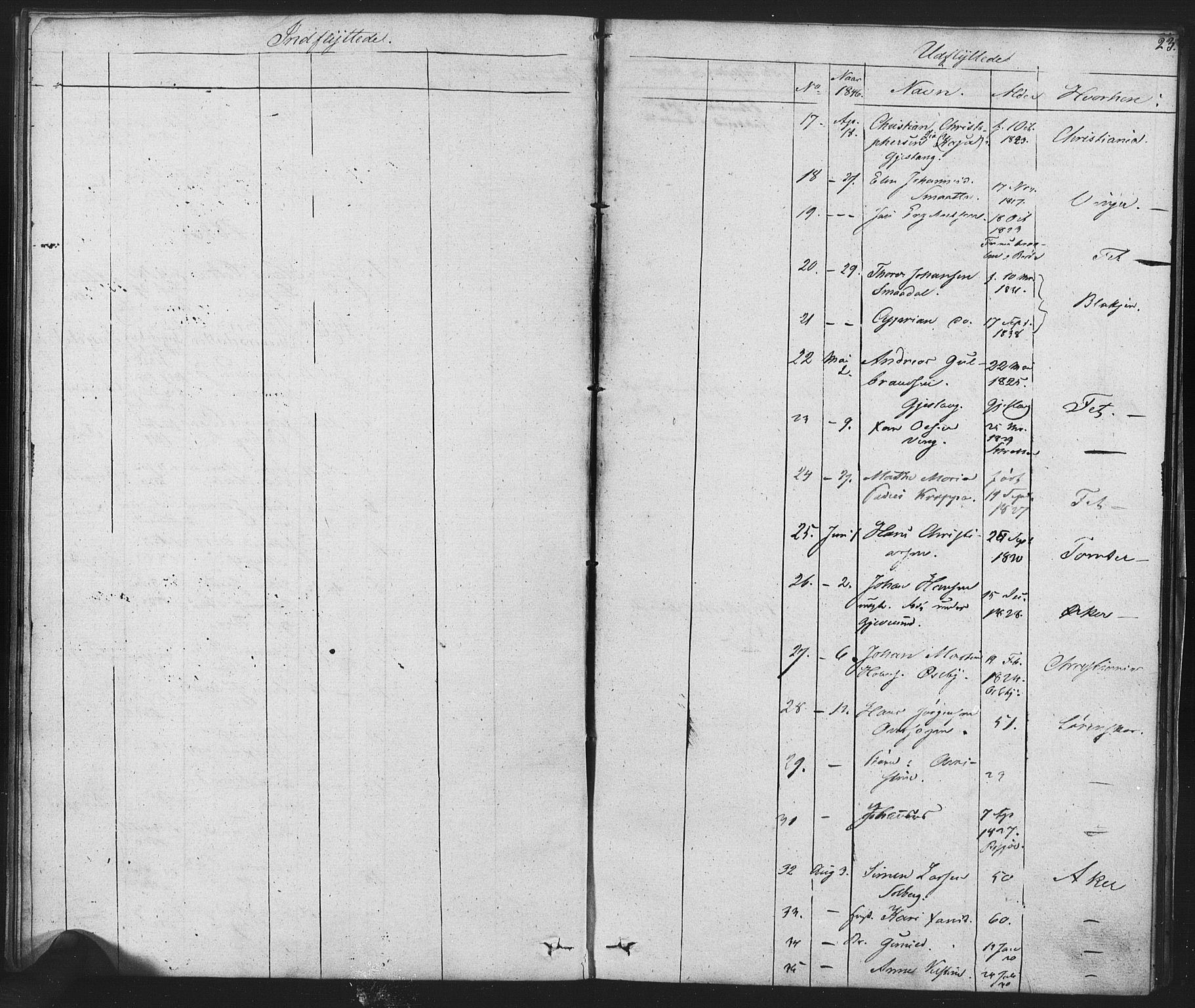 Enebakk prestekontor Kirkebøker, AV/SAO-A-10171c/F/Fa/L0014: Parish register (official) no. I 14, 1833-1878, p. 23