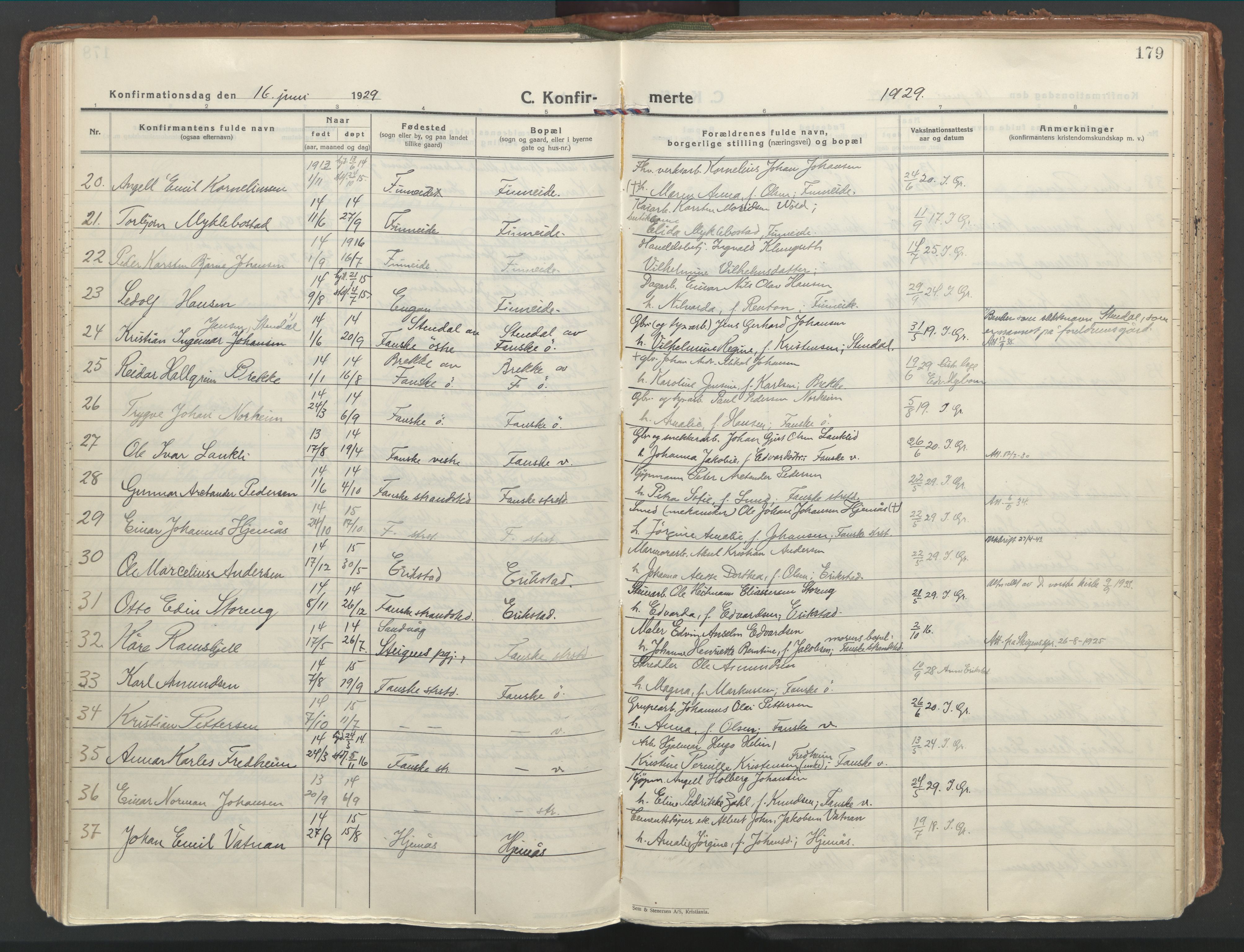Ministerialprotokoller, klokkerbøker og fødselsregistre - Nordland, AV/SAT-A-1459/849/L0699: Parish register (official) no. 849A10, 1924-1937, p. 179