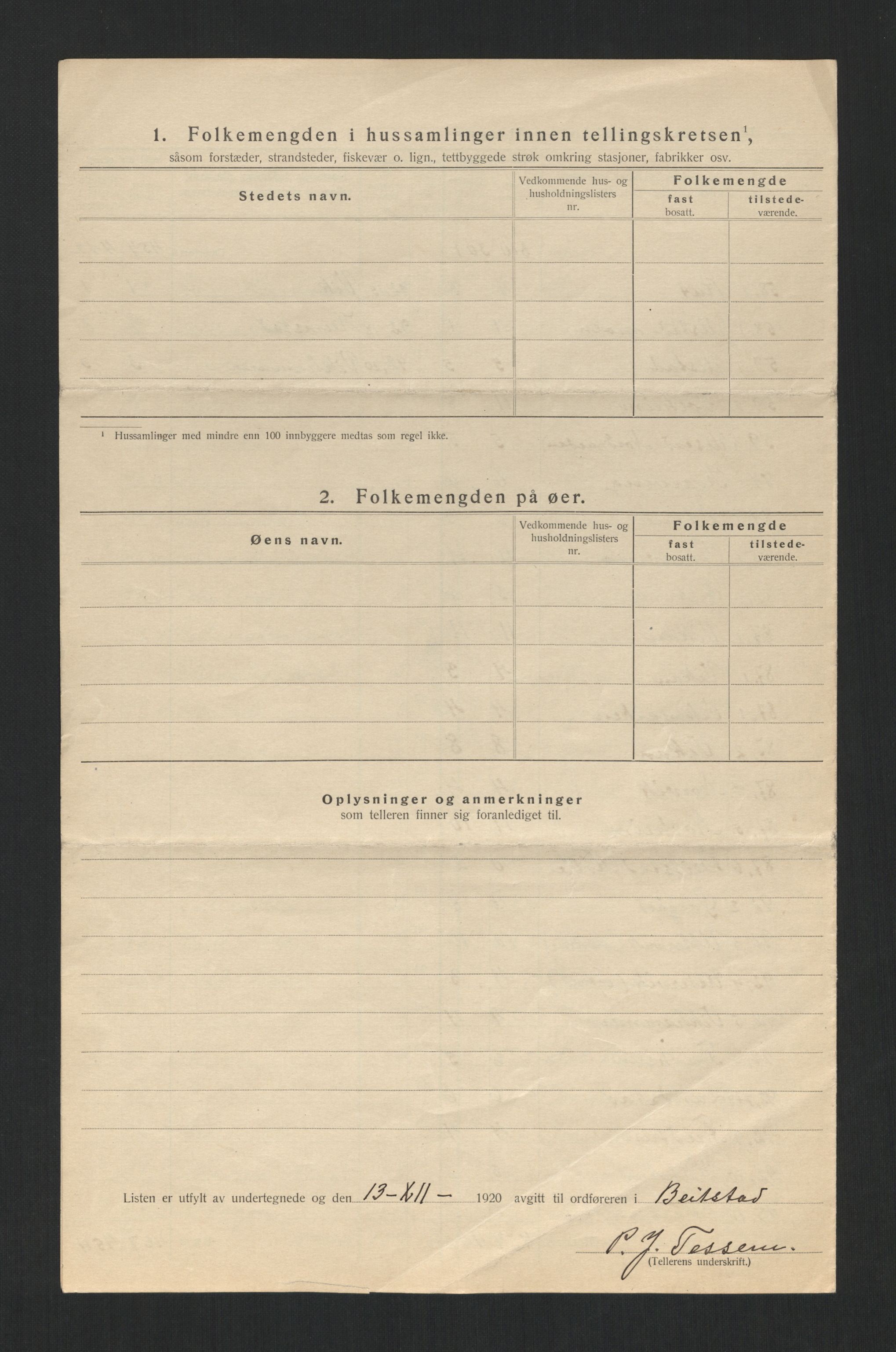 SAT, 1920 census for Beitstad, 1920, p. 12