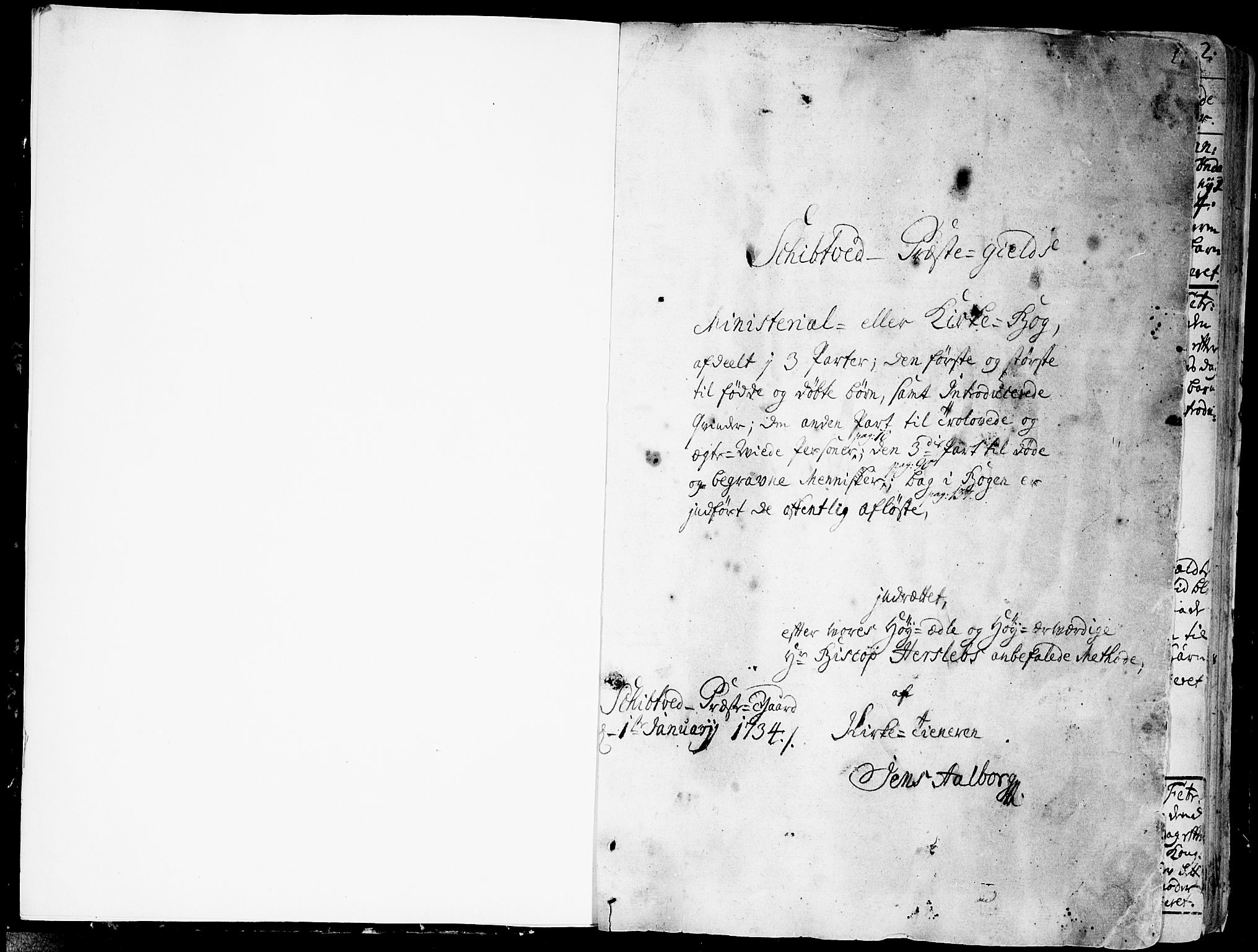 Skiptvet prestekontor Kirkebøker, SAO/A-20009/F/Fa/L0002: Parish register (official) no. 2, 1734-1759, p. 1