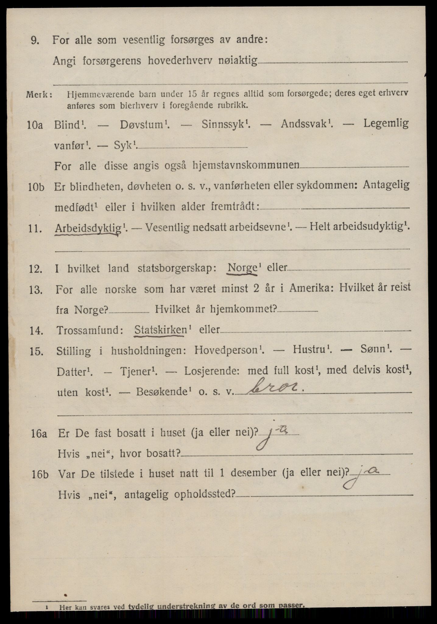 SAT, 1920 census for Bremsnes, 1920, p. 5144