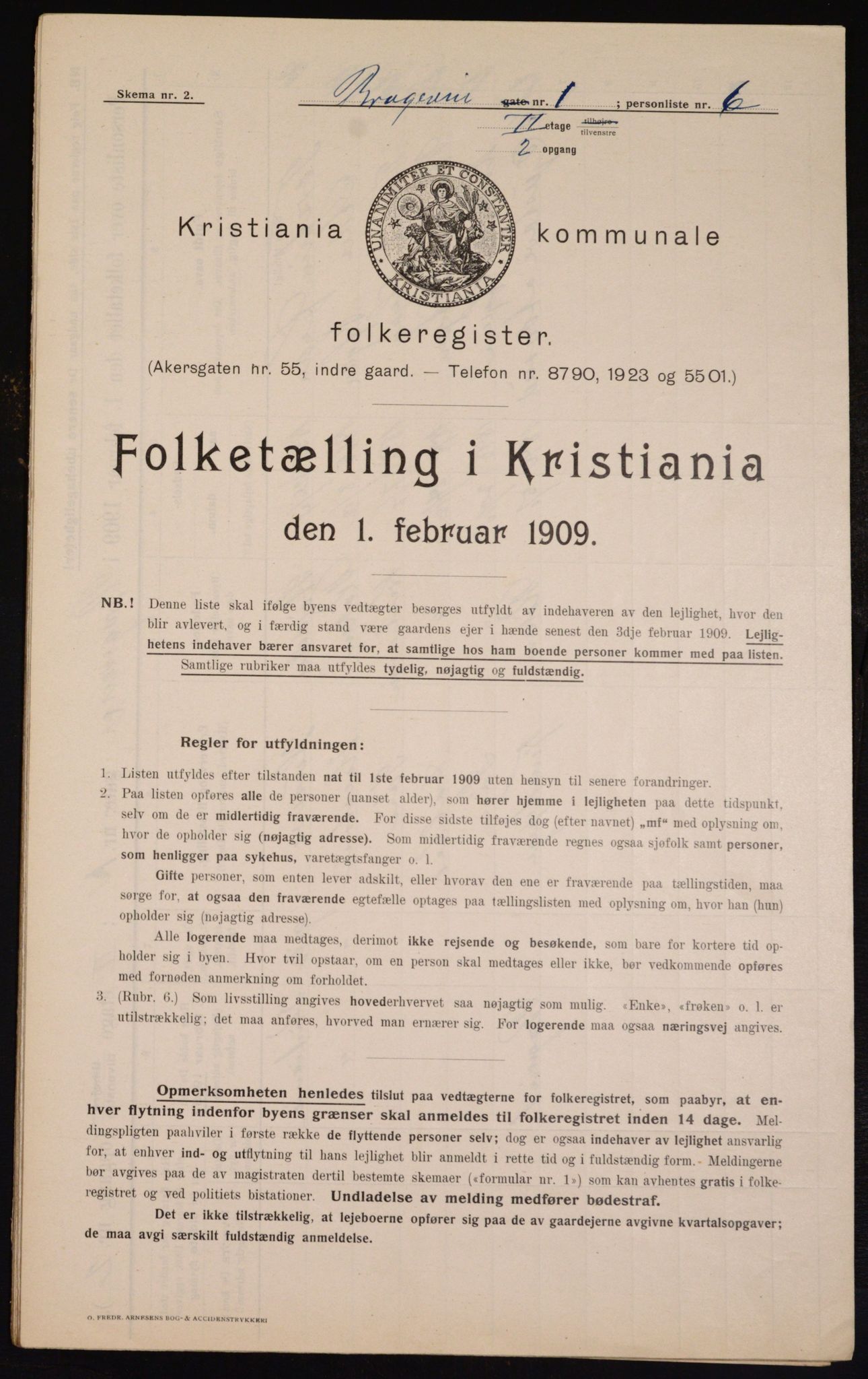 OBA, Municipal Census 1909 for Kristiania, 1909, p. 7547